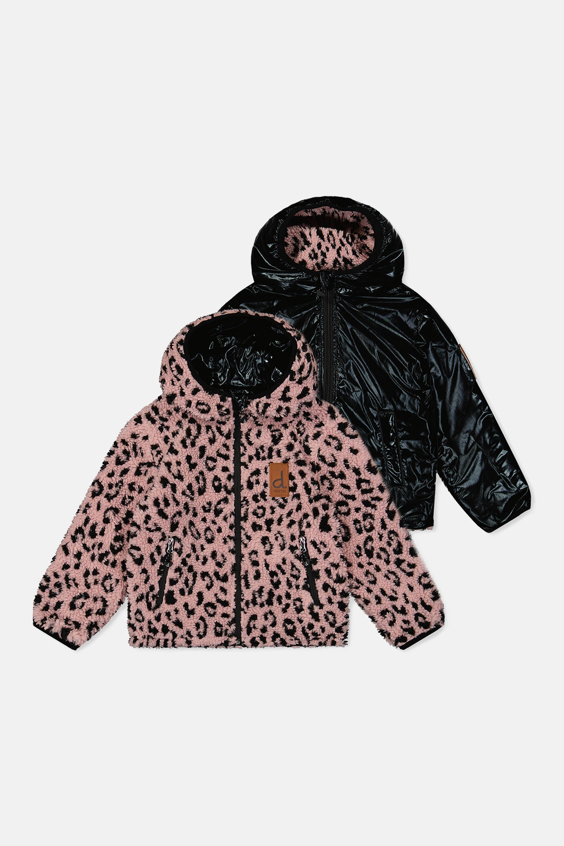 Deux par Girls Sherpa and Water-Resistant Reversible Mid-Season Jacket