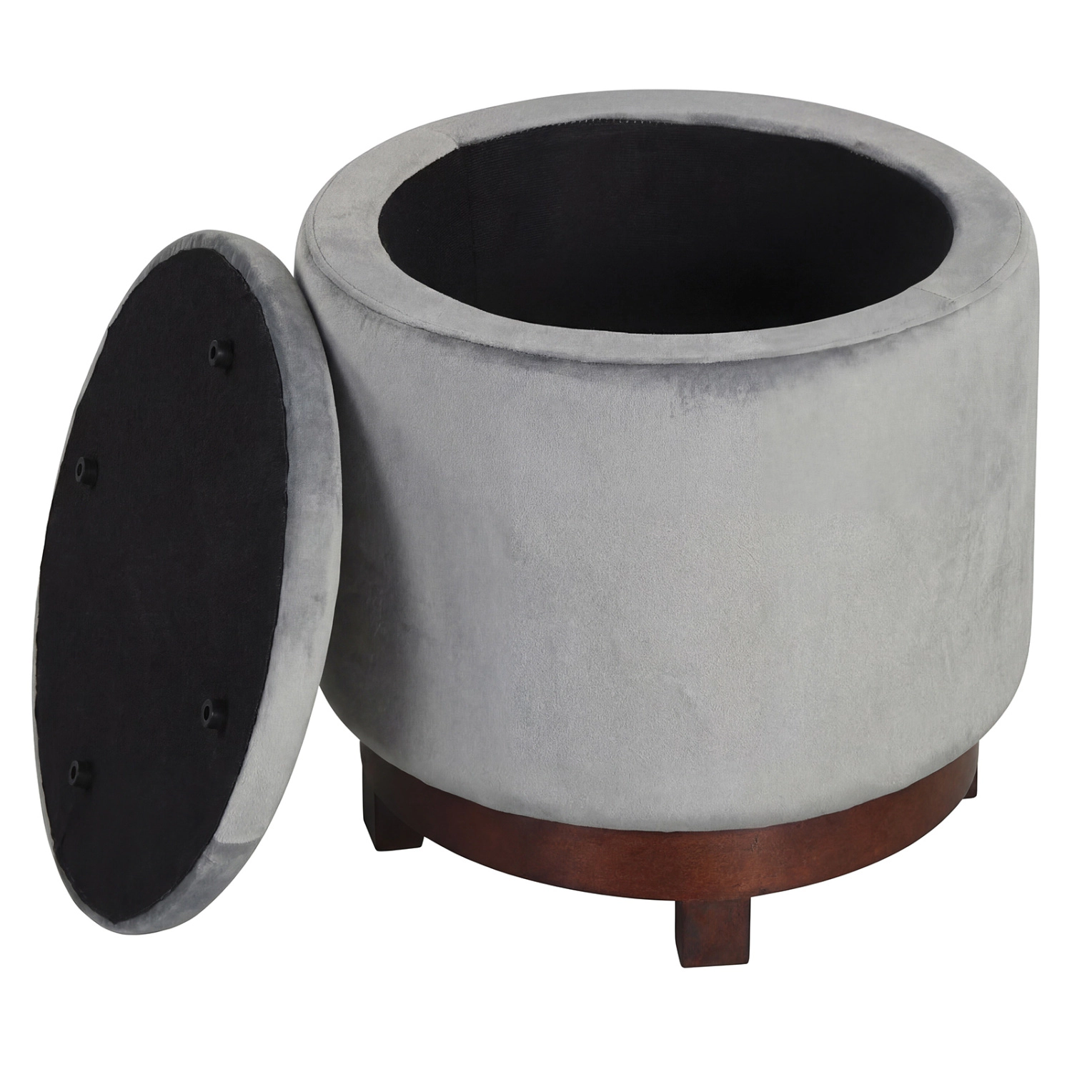 LJG 360° Swivel Velvet Foot Rest with Hidden Storage for Living Room