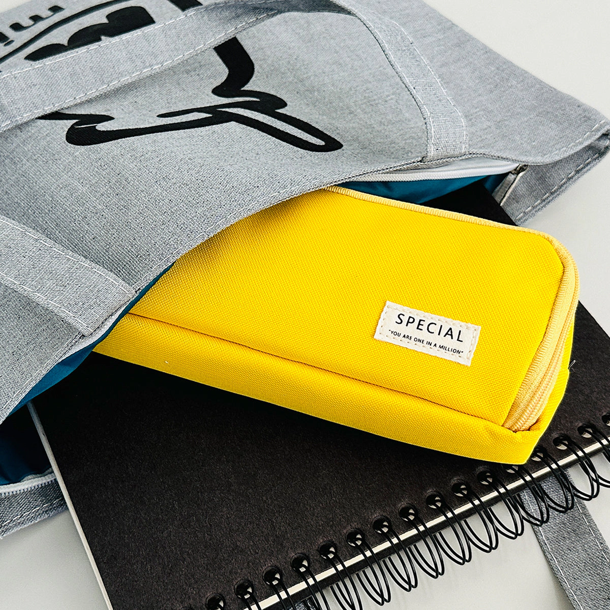 Wrapables Large Capacity Pencil Case, 3 Compartment Pencil Pouch for Stationery Pens