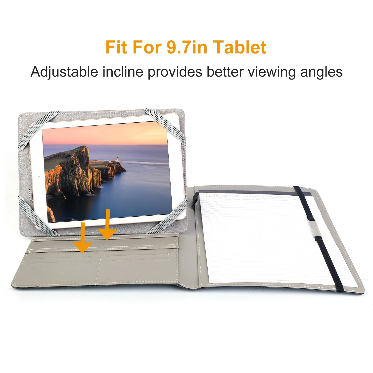 GBruno PU Leather Organizer Case For 9.7in Tablets