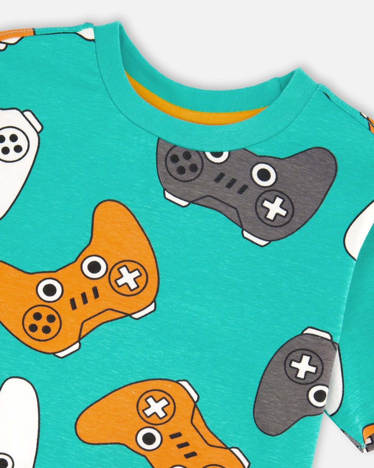Deux par Boys Organic Cotton Jersey T-Shirt Printed Gamepads