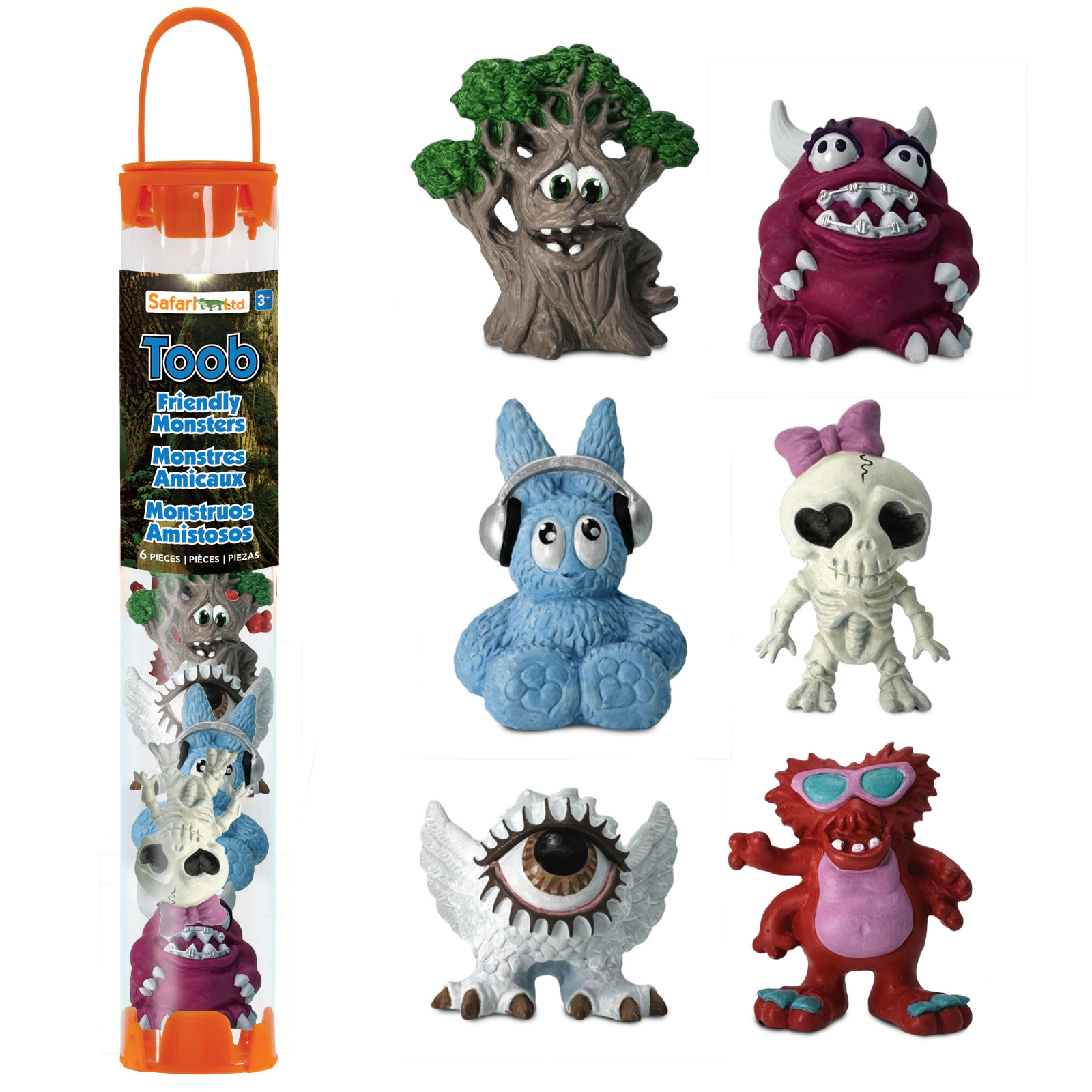 Safari Ltd. - Mini Friendly Monsters Designer TOOB - contains 6 Mini Figurines