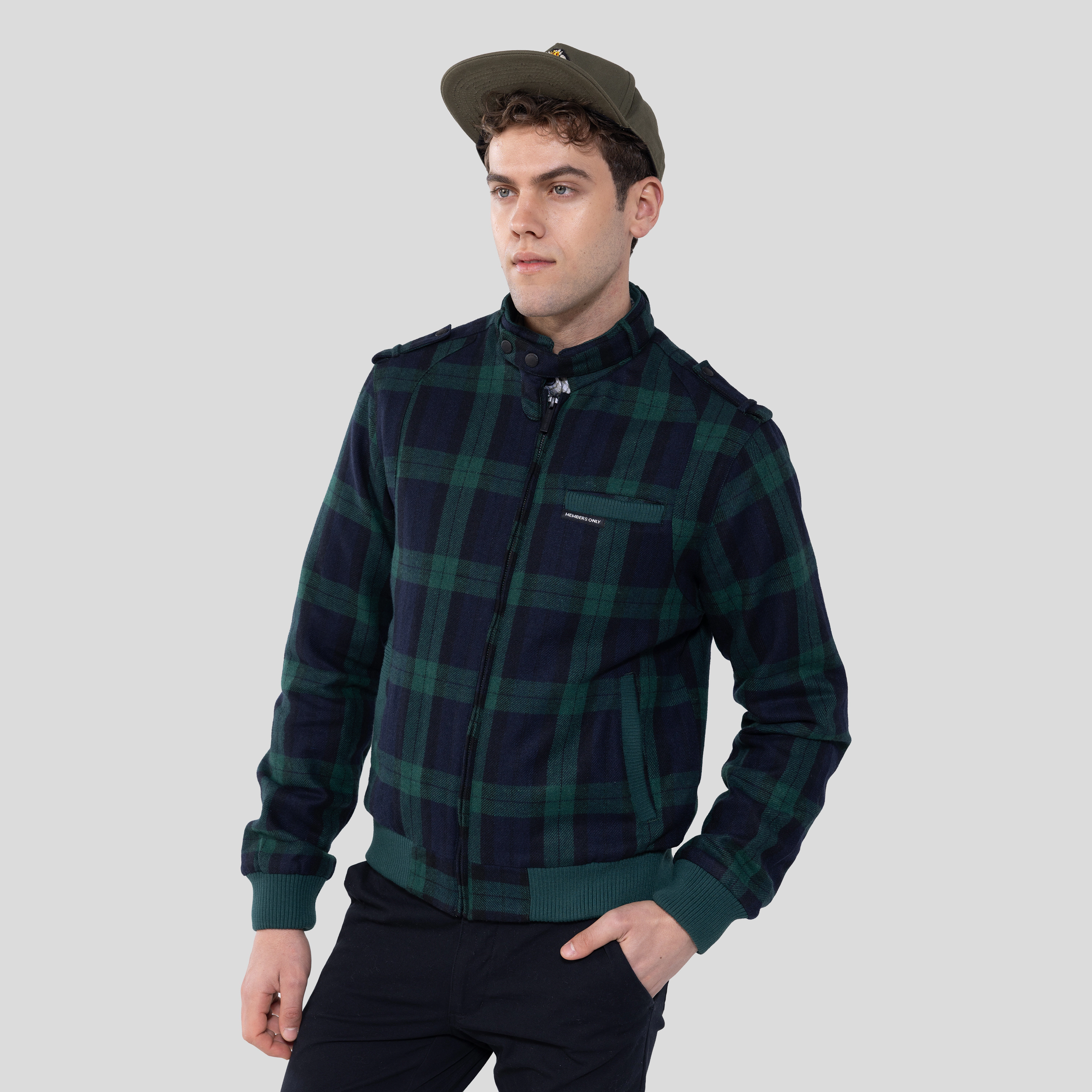 Members Only Men's Wool Iconic Racer Jacket
