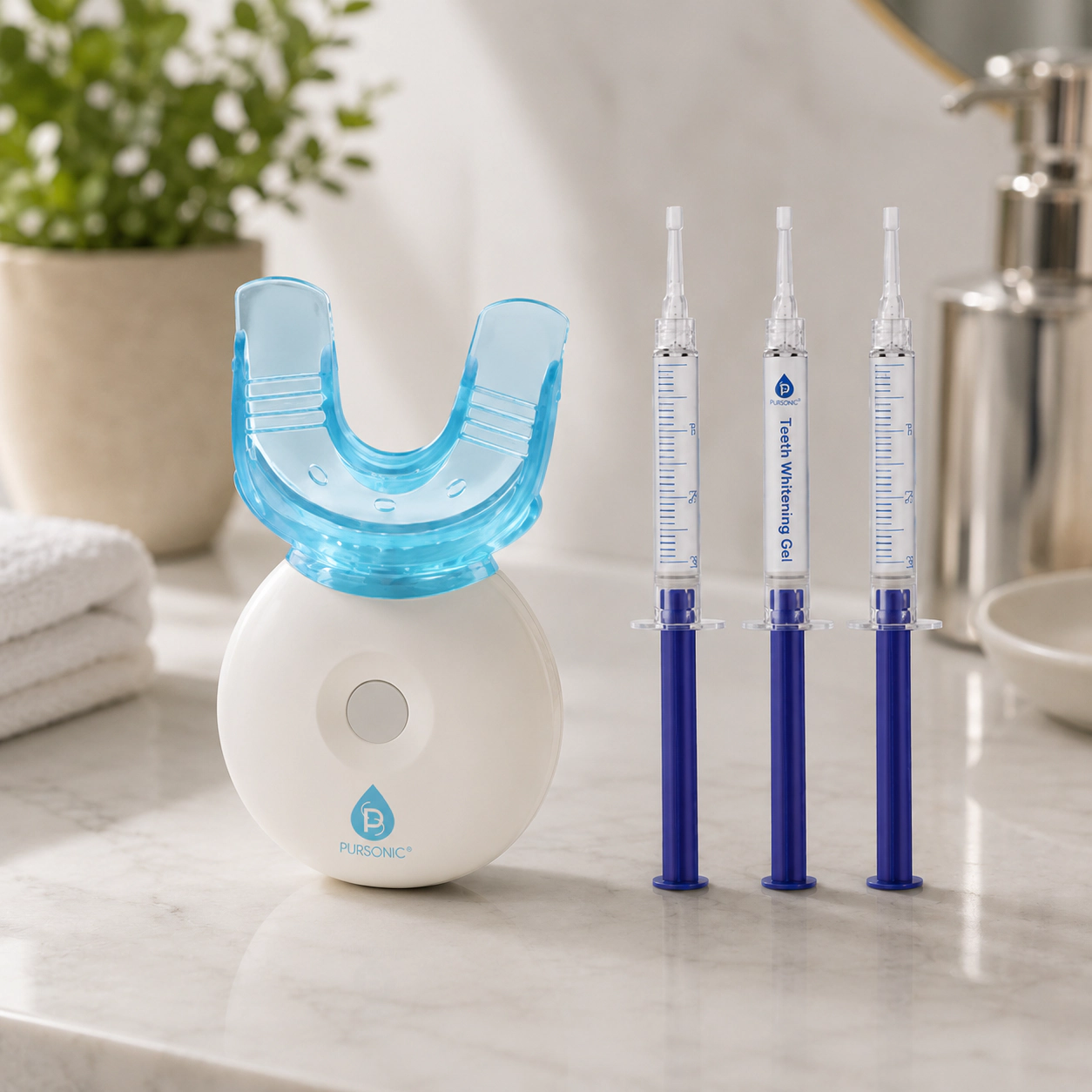 Pursonic Unisex LED Teeth Whitening PureWhite Treatment Kit