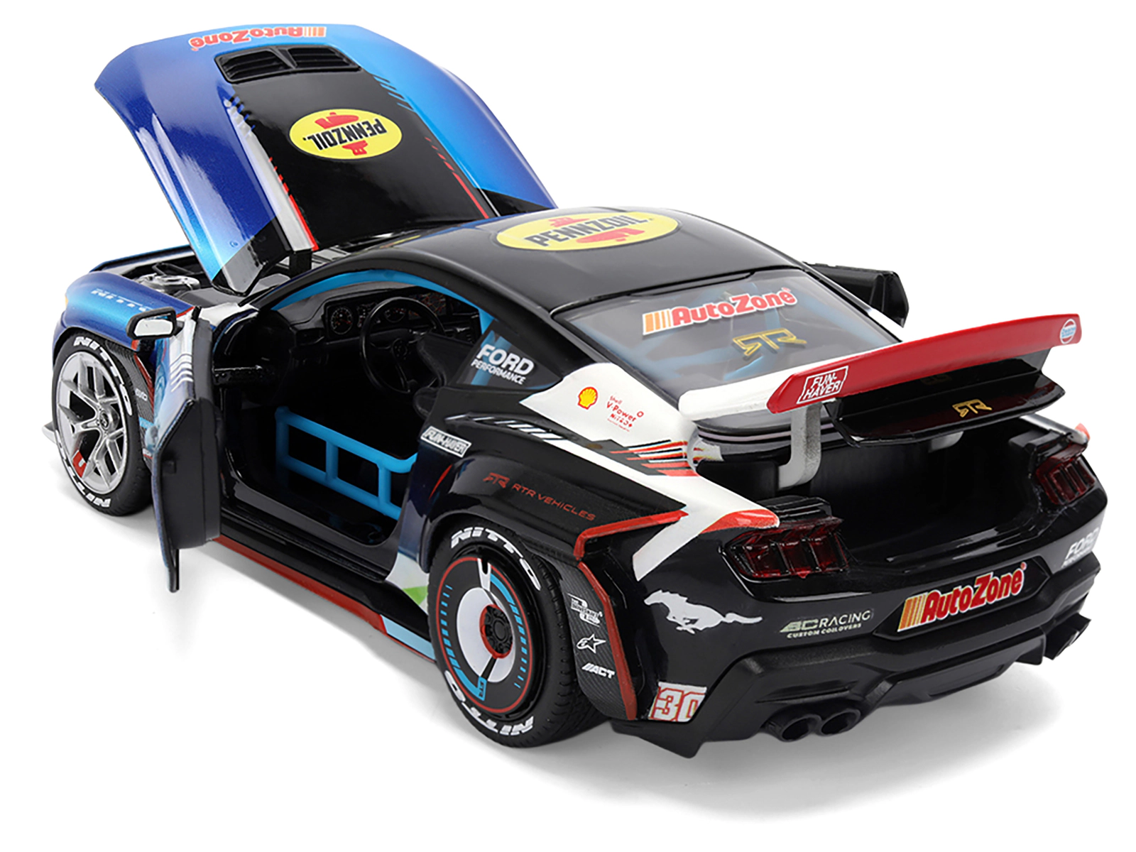 Jada Ford Mustang Rtr #130 James Deane "Autozone" "Formula Drift Pro Championship" (2025) With Lights "Rtr