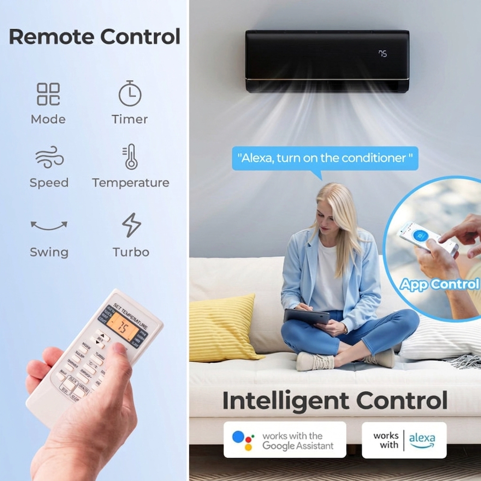 SUGIFT 12000-BTU 22-SEER2 115V 750-sq ft Gray WiFi Smart Ductless Mini Split Air Conditioner and Heat Pump