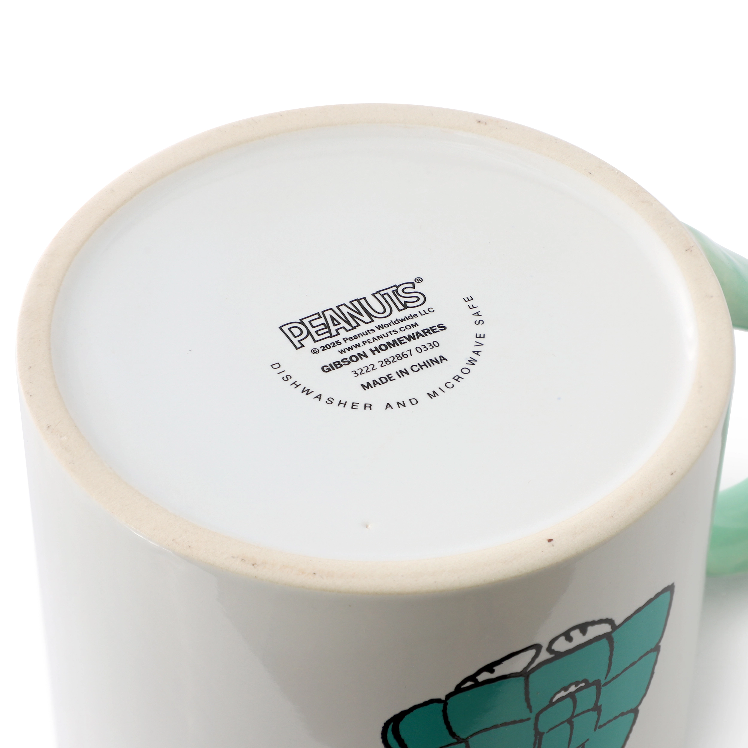 Peanuts All Bundled Up 4 Piece 19 Ounce Stackable Stoneware Mug Set in Mint