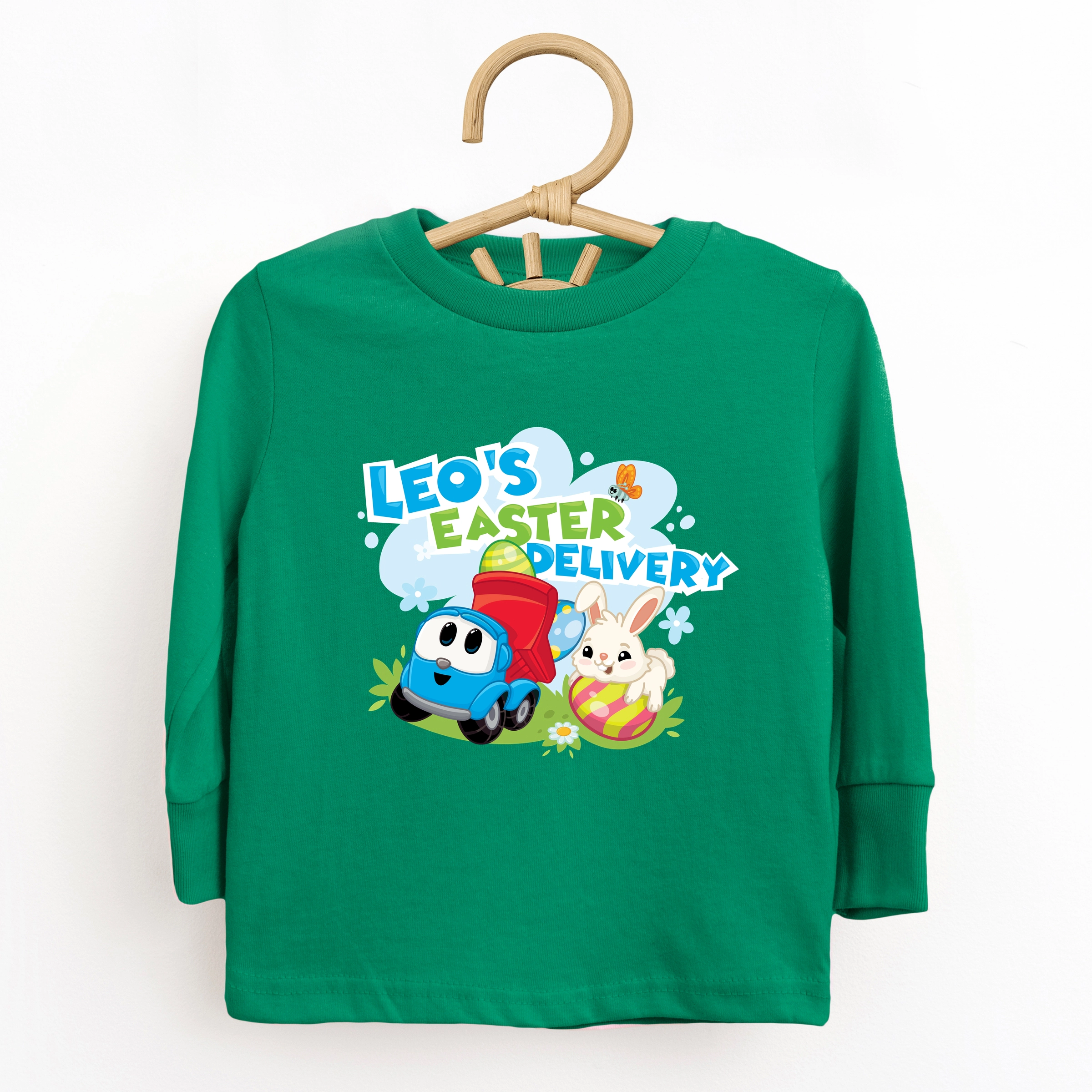 the Juniper Shop - Toddler Long Sleeve Graphic Tee Leo Truck Leo's Easter Delivery