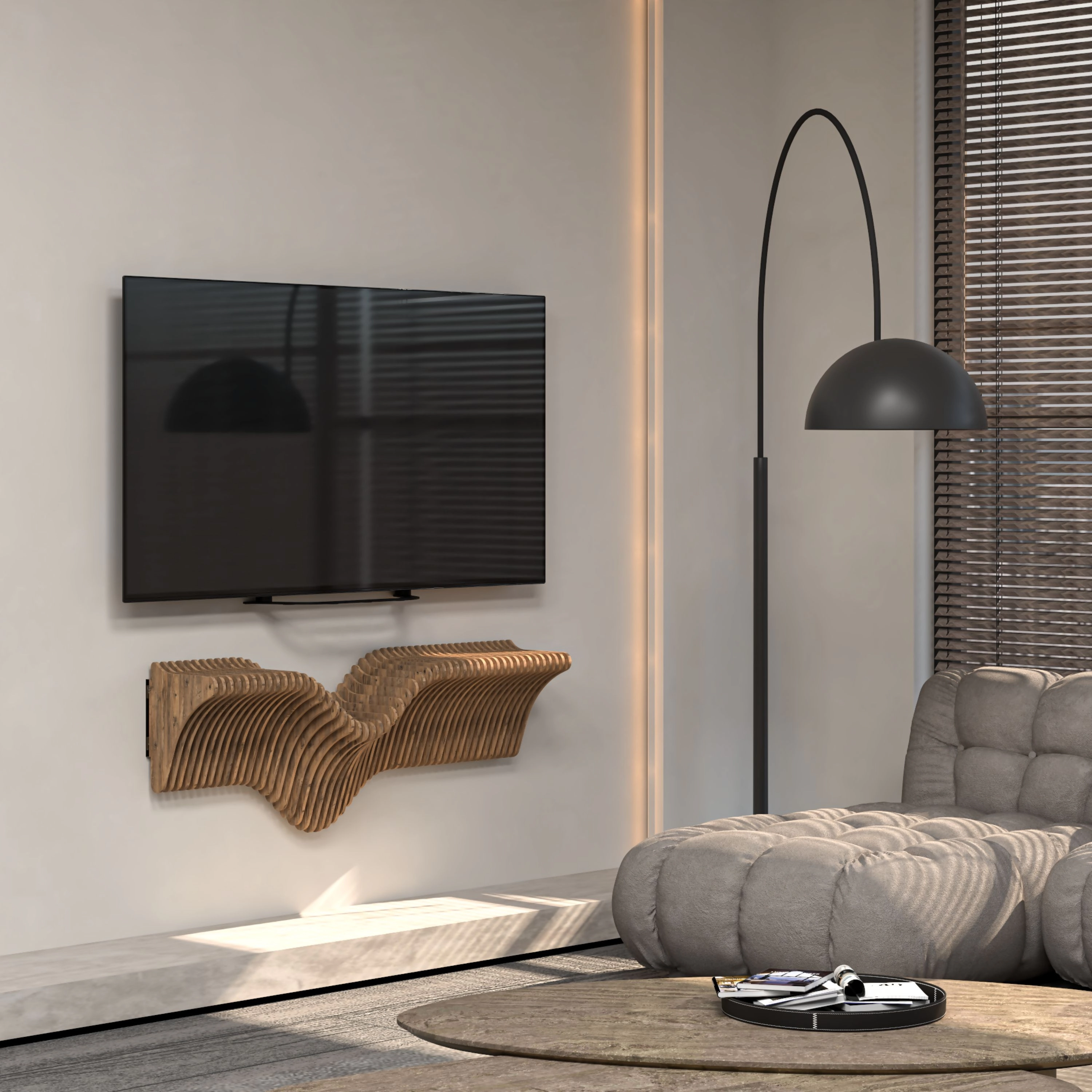 Wear Sierra 40" Geometric Floating Wall Shelf