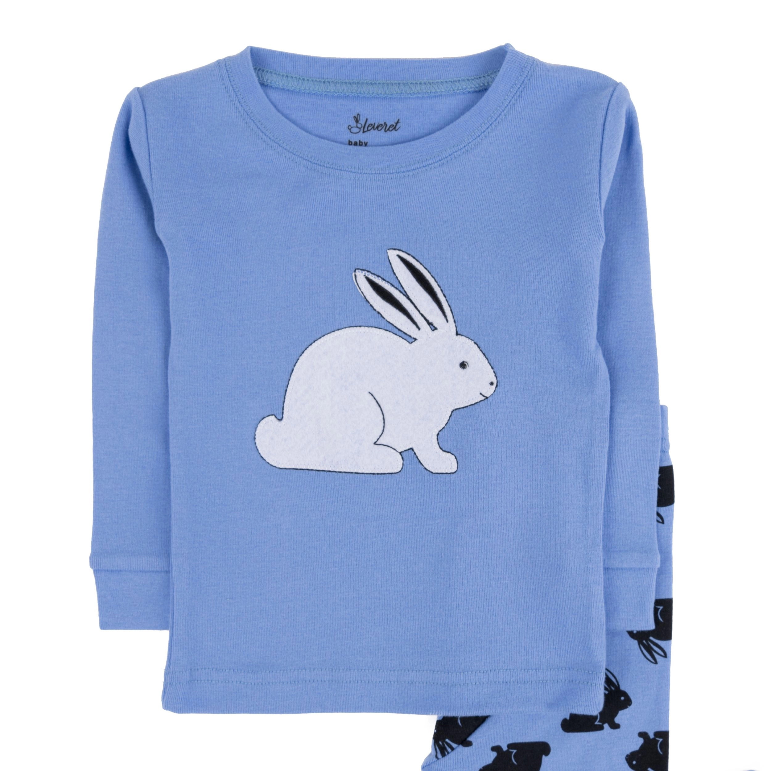 Leveret Toddler 2-Piece Bunny Cotton Snug Fit Easter Pajama Set