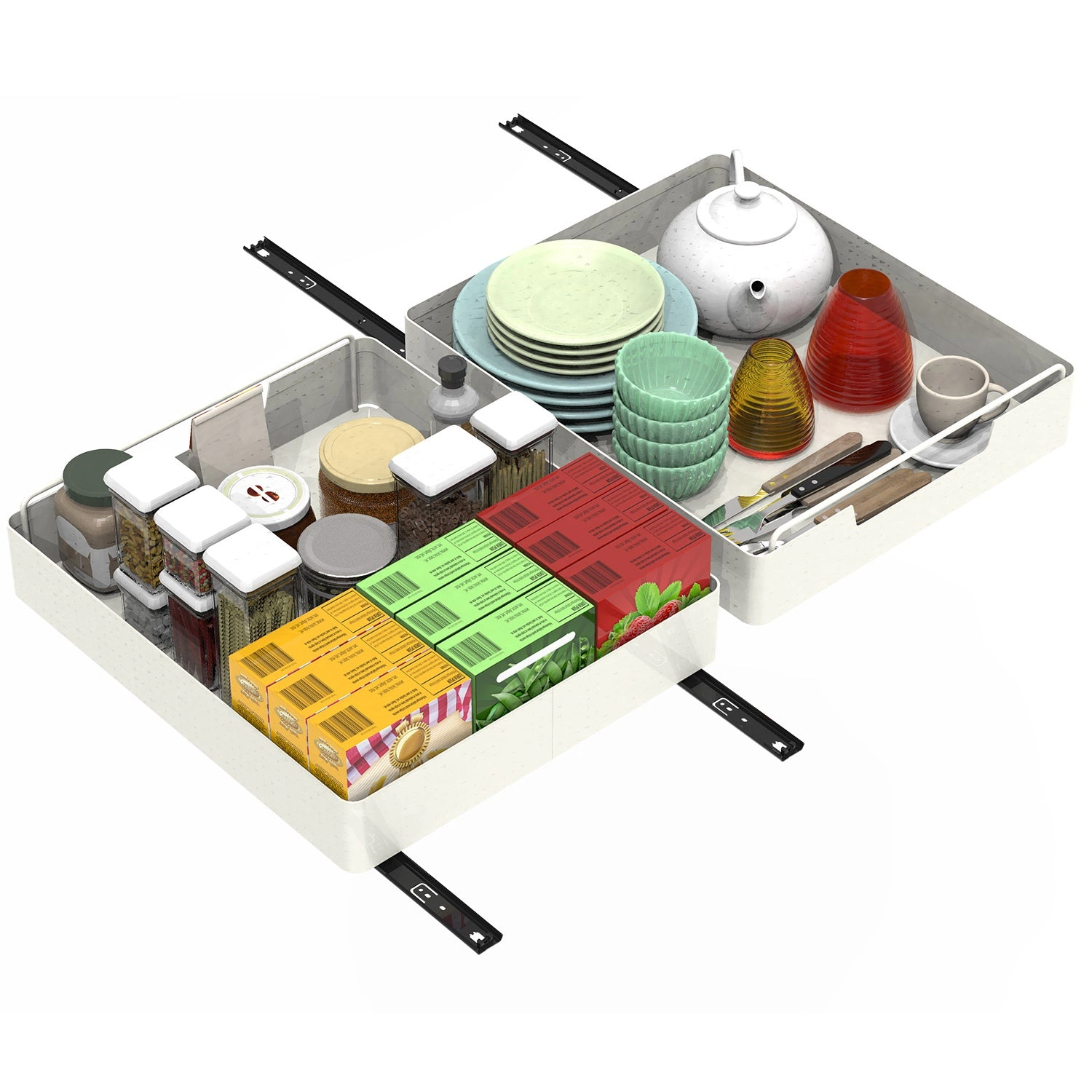 GBruno 2-Pc Carbon Steel Pull-Out Cabinet Organizer