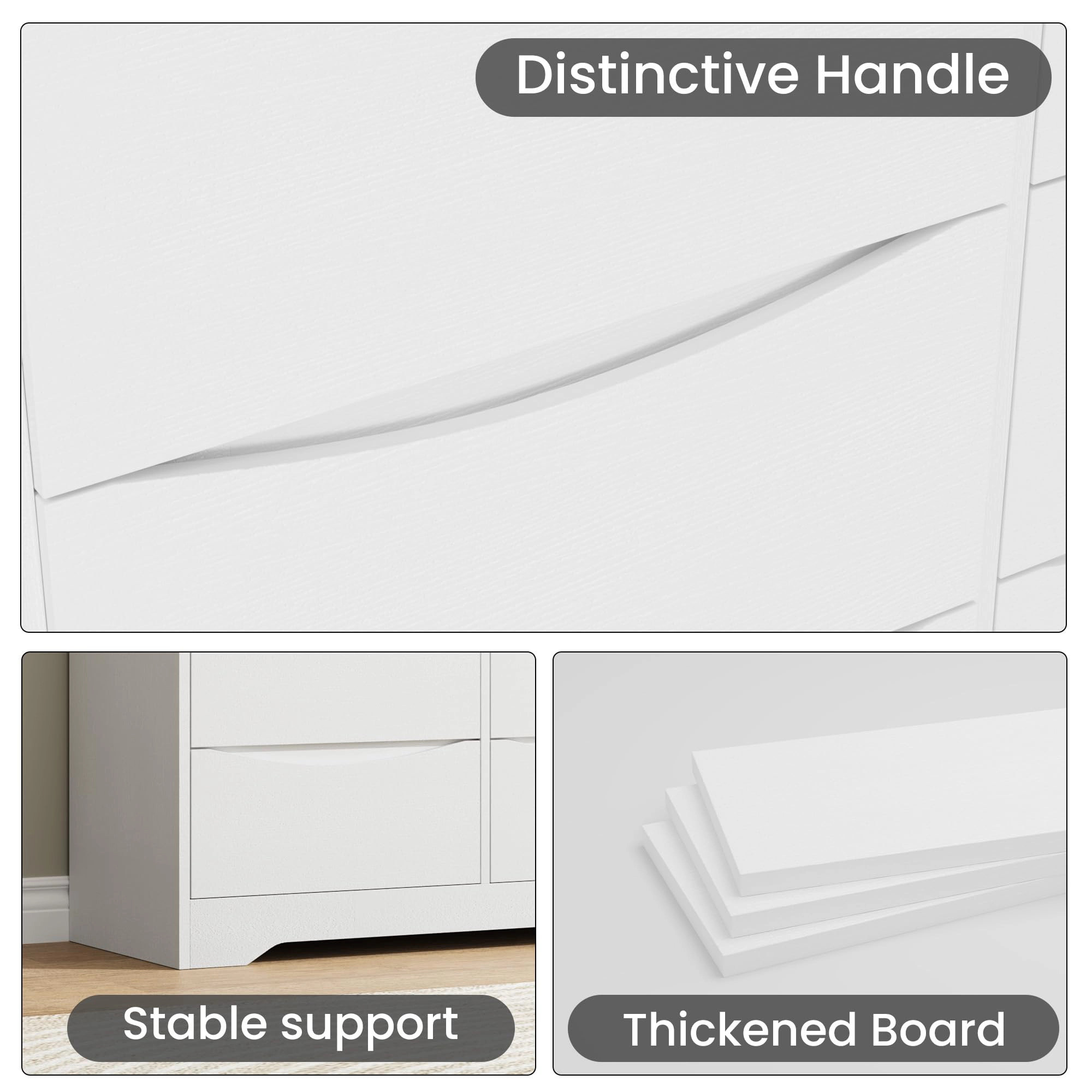 9 Drawer Modern Dresser with Hidden Handles, 59" Wide Large Double Storage Chest for Bedroom Living Room Hallway