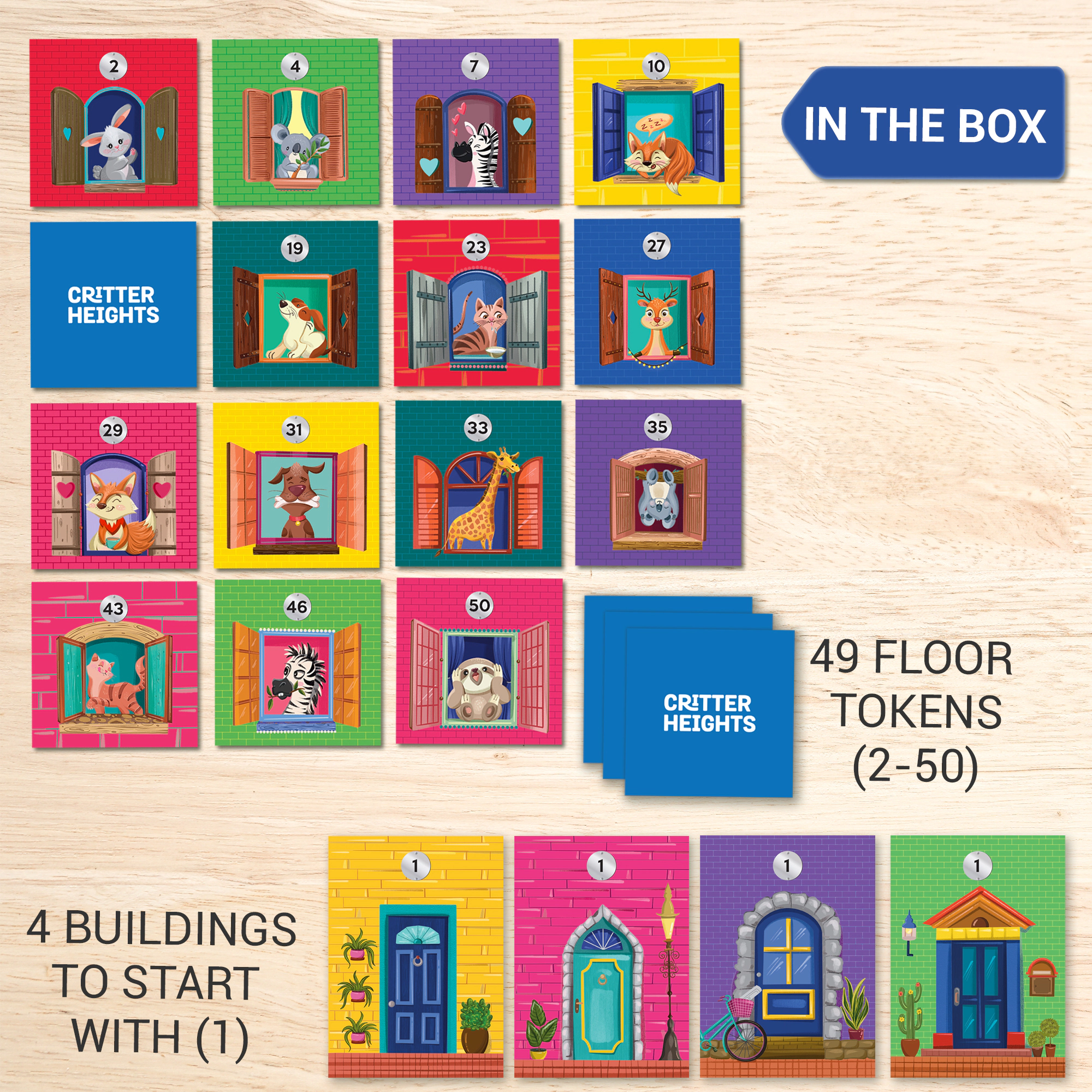 Chalk & Chuckles Critter Heights Memory Game - 2-4 Players