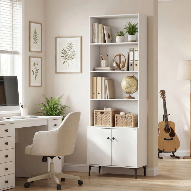 Hivvago Home Office Bookshelf with Doors