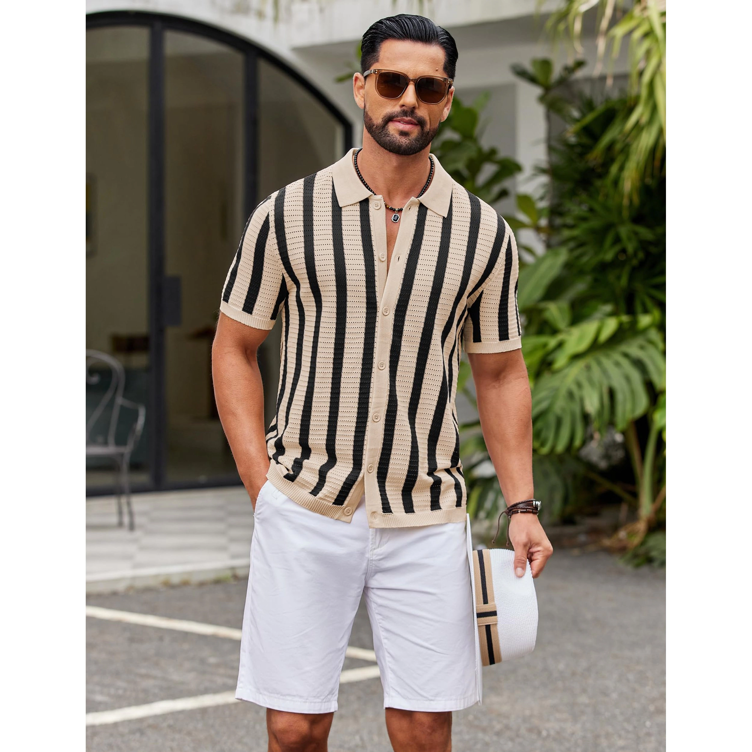 COOFANDY Men's Regular Fit Short Sleeve Knit Polo Shirt