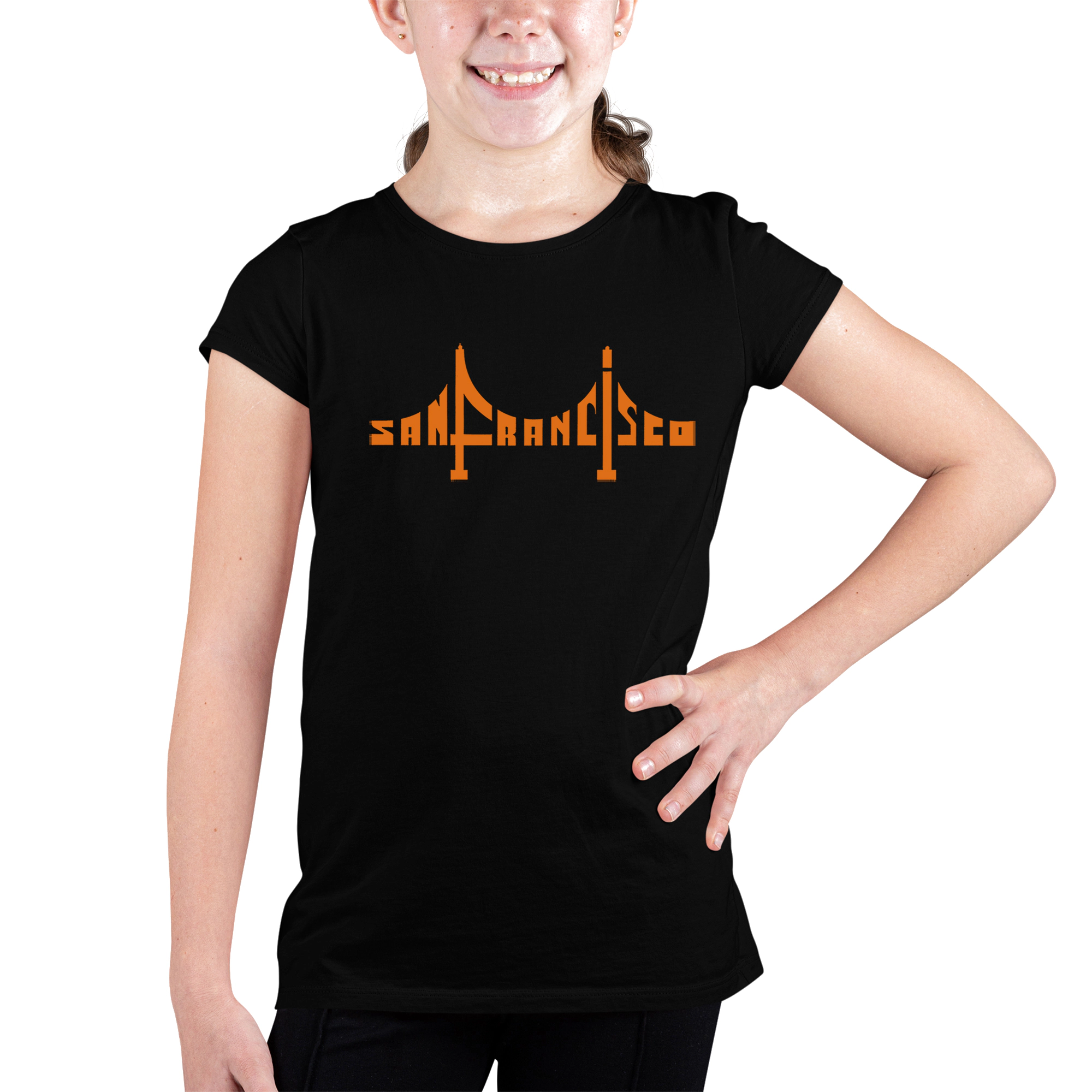 LA Pop Art Girls Word T-Shirt - San Francisco Bridge