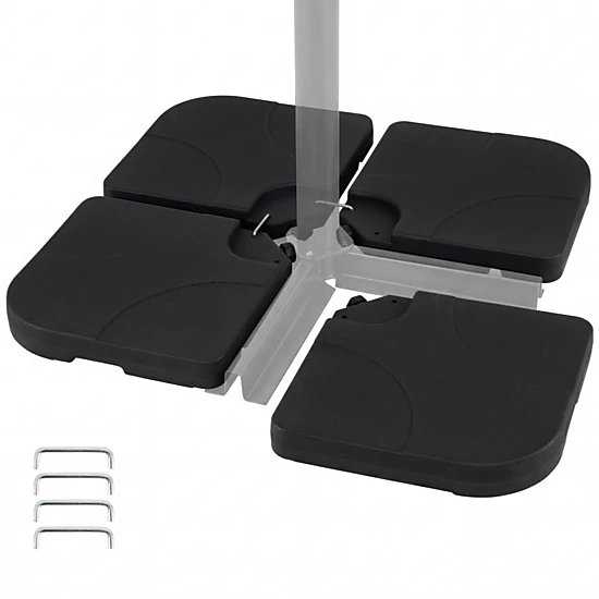 Hivvago 4-Piece Offset Base 164 Lbs Heavy-Duty Square With U-Locking Pins