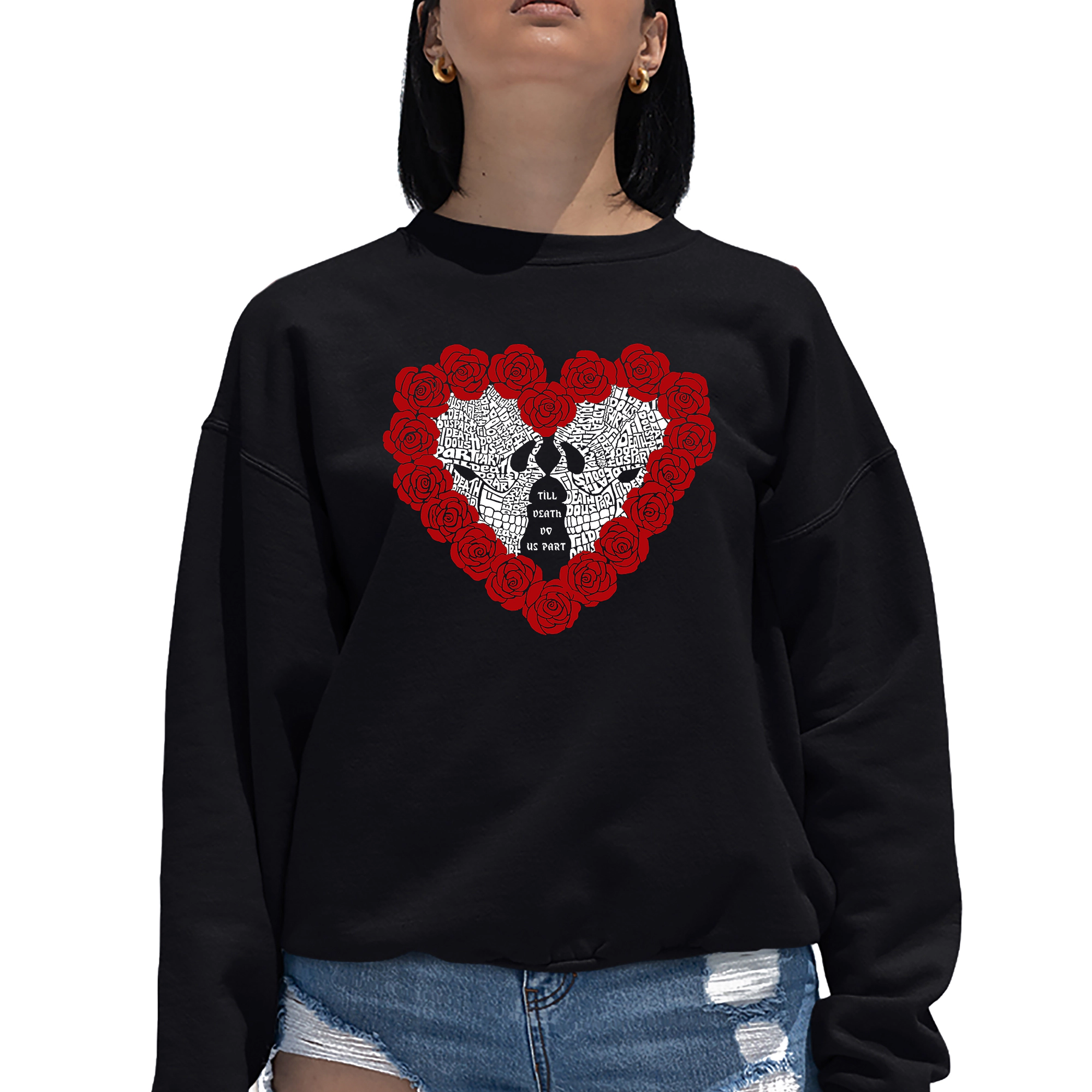 LA Pop Art Til Death Do Us Part - Women's Word Crewneck Sweatshirt