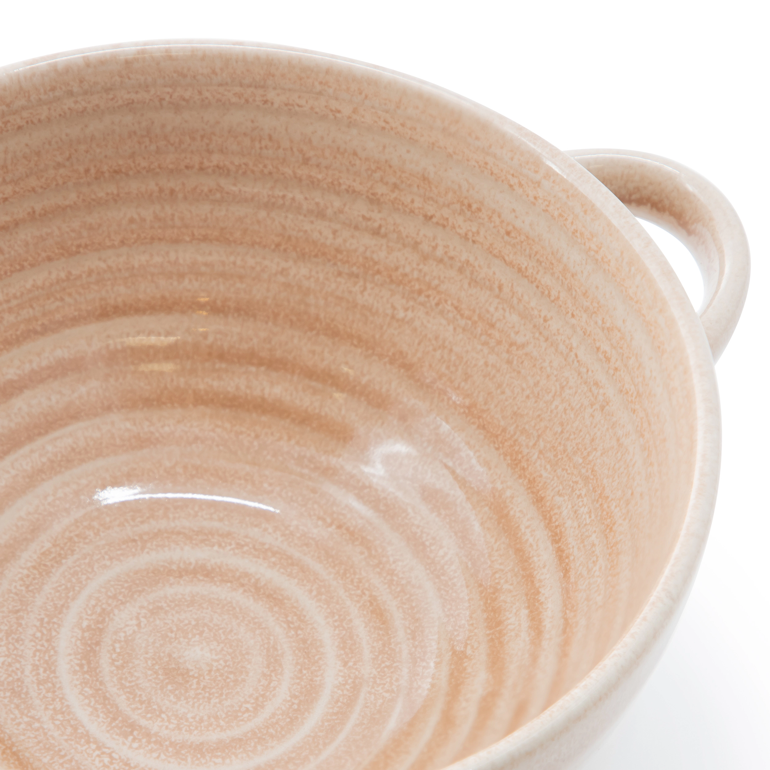 Gibson Elite Orchard Bay 6 Piece Inch Stoneware Soup Bowls with Handles Red