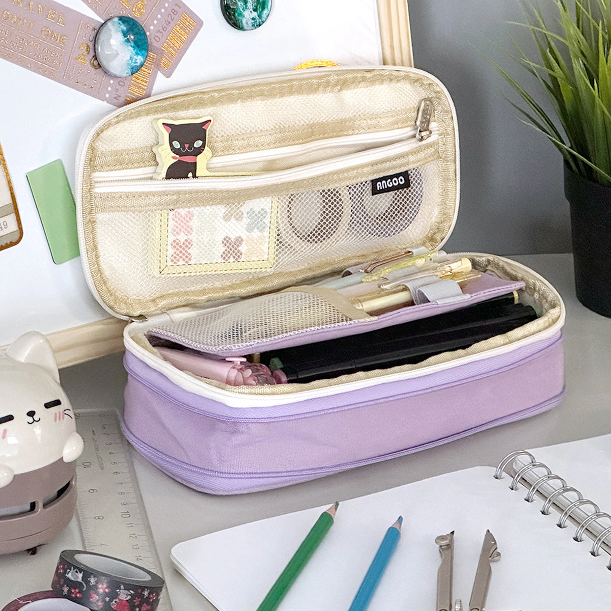 Wrapables Large Capacity Pencil Case, Expandable Pencil Pouch for Stationery Tools
