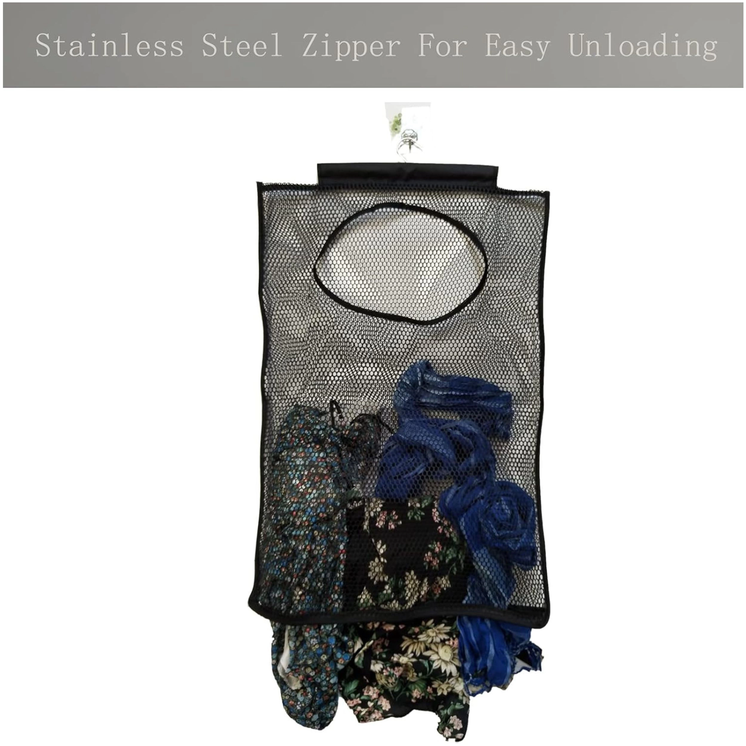 Stock Preferred Large Hanging Mesh Laundry Hamper Bag for Door, Closet and Bathroom