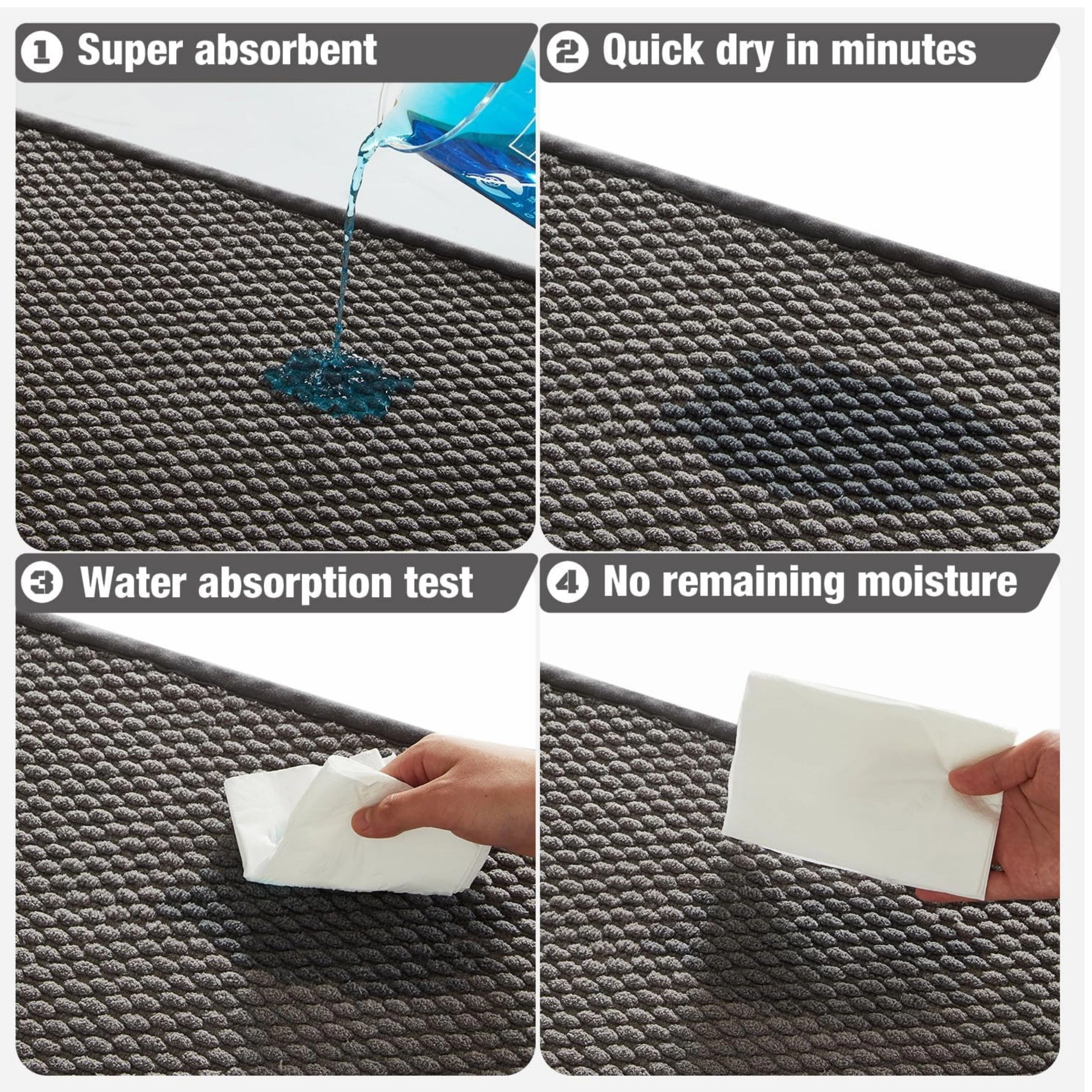 Stock Preferred Non Slip Quick Dry Low Pile Bathroom Rug 16x24 Inch