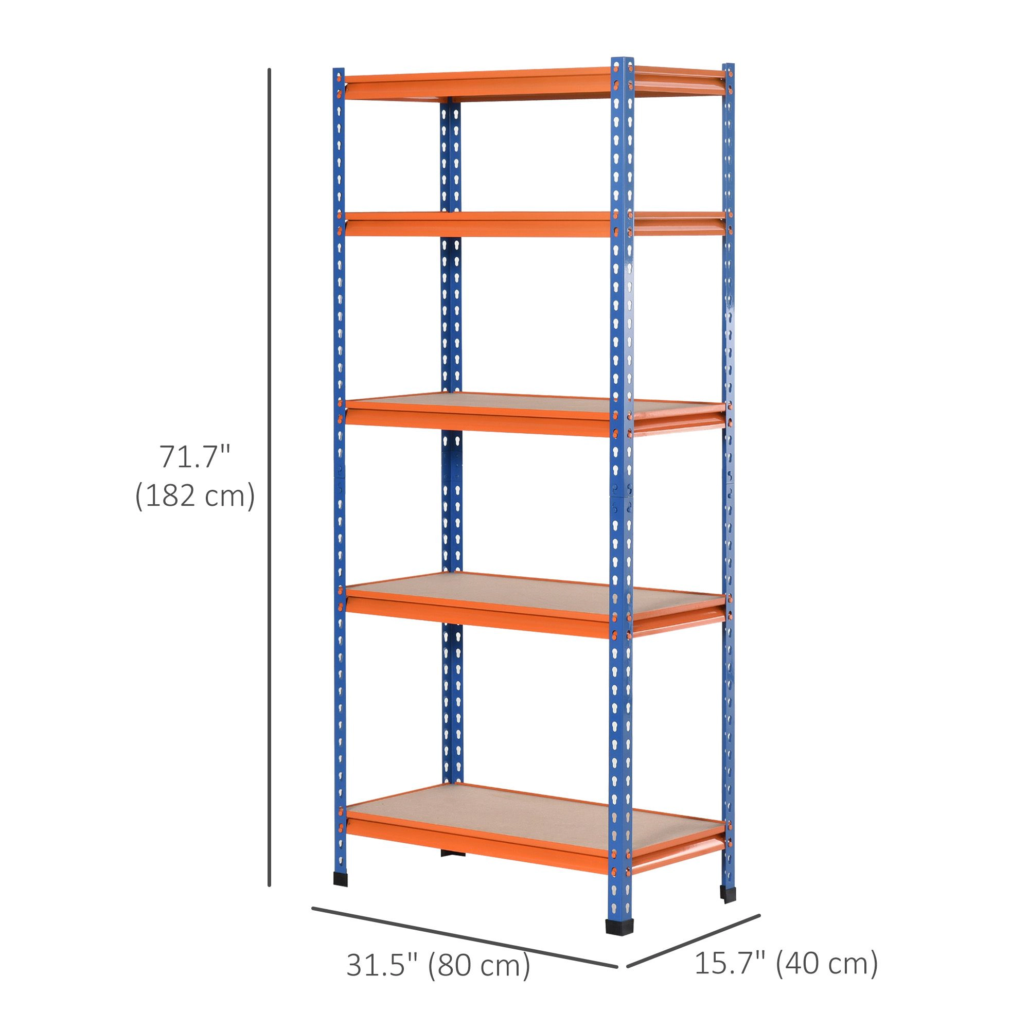 Flynama Sturdy Storage Solution: Heavy Duty 5-Tier Adjustable Metal Shelf for Garage Workshop