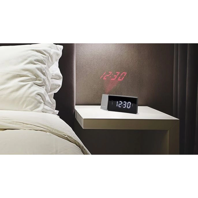 Jensen Digital Dual Alarm Projection Clock Radio with USB Charging JCR-238