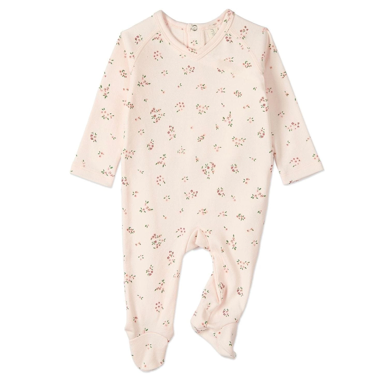 MeMoi Baby Girls "Cameo Florals" 100% Cotton Footie