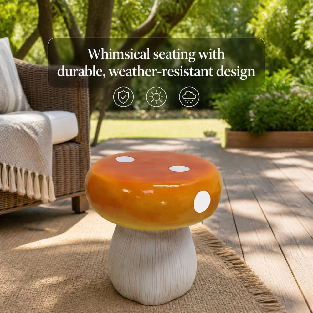 WOW PIONEER Compact Square Resin Patio Stool