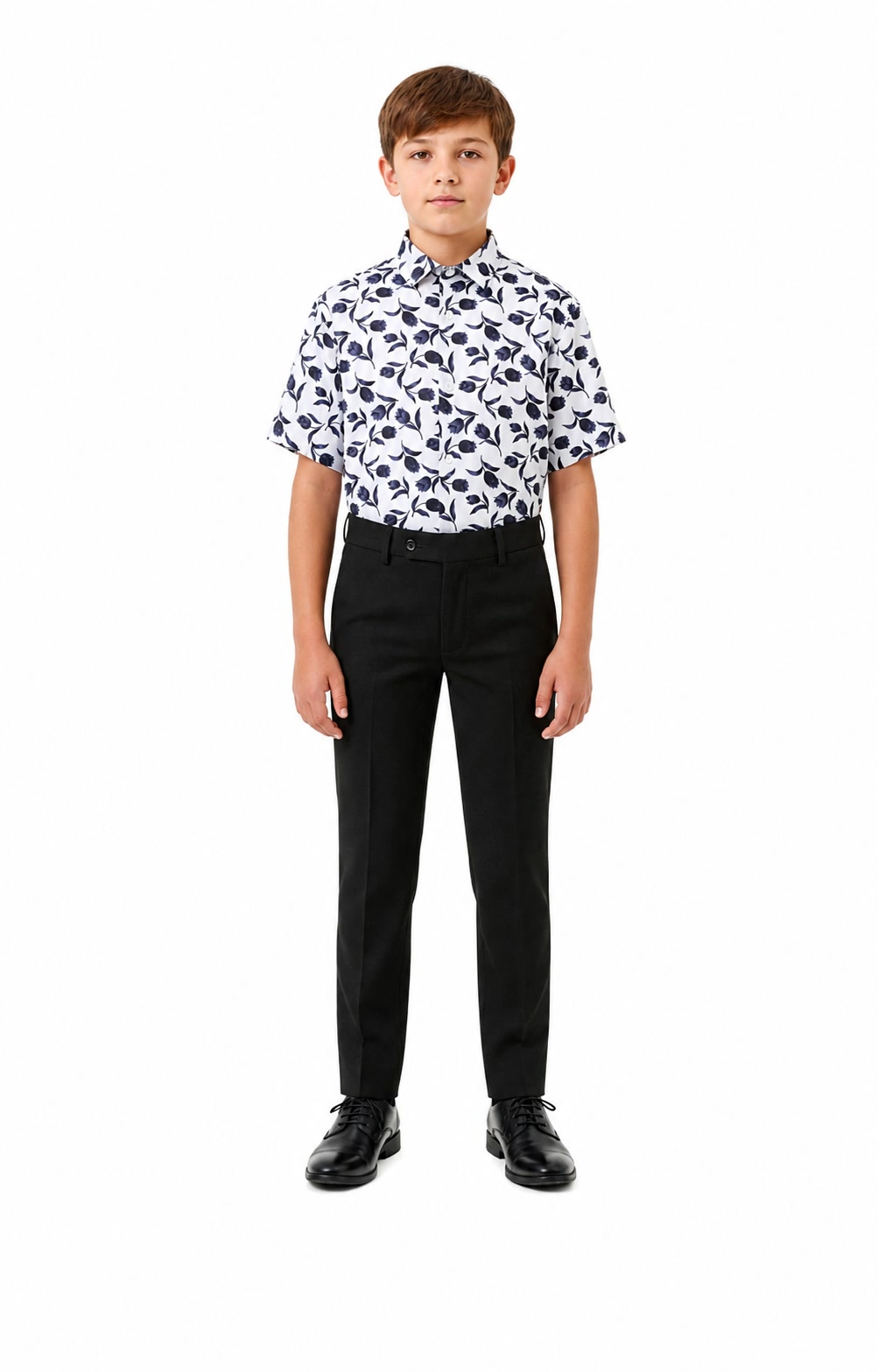 Elie Balleh Boys Slim Fit Floral Button-Down Shirt