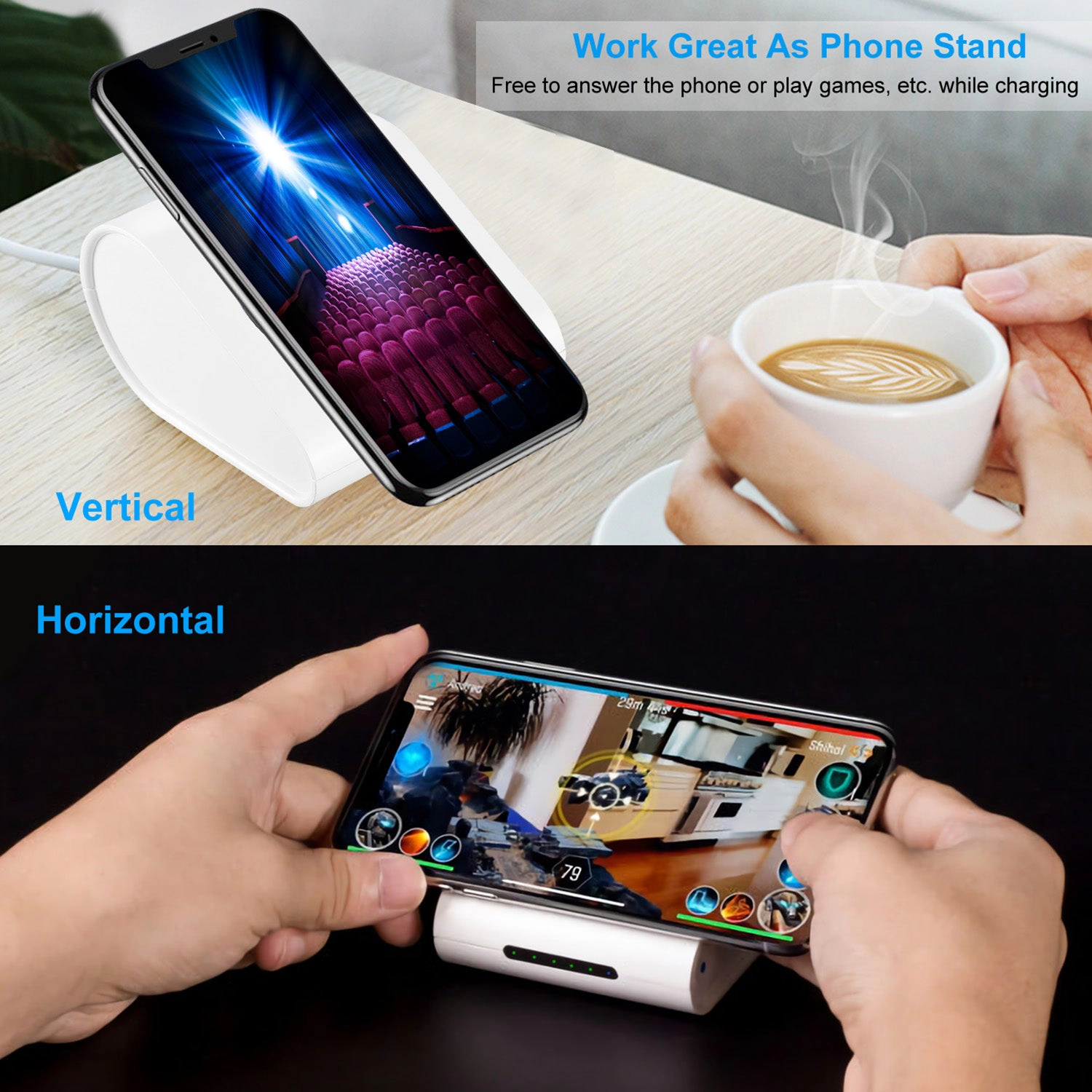 GBruno 10000mAh Qi Wireless Charger Power Bank