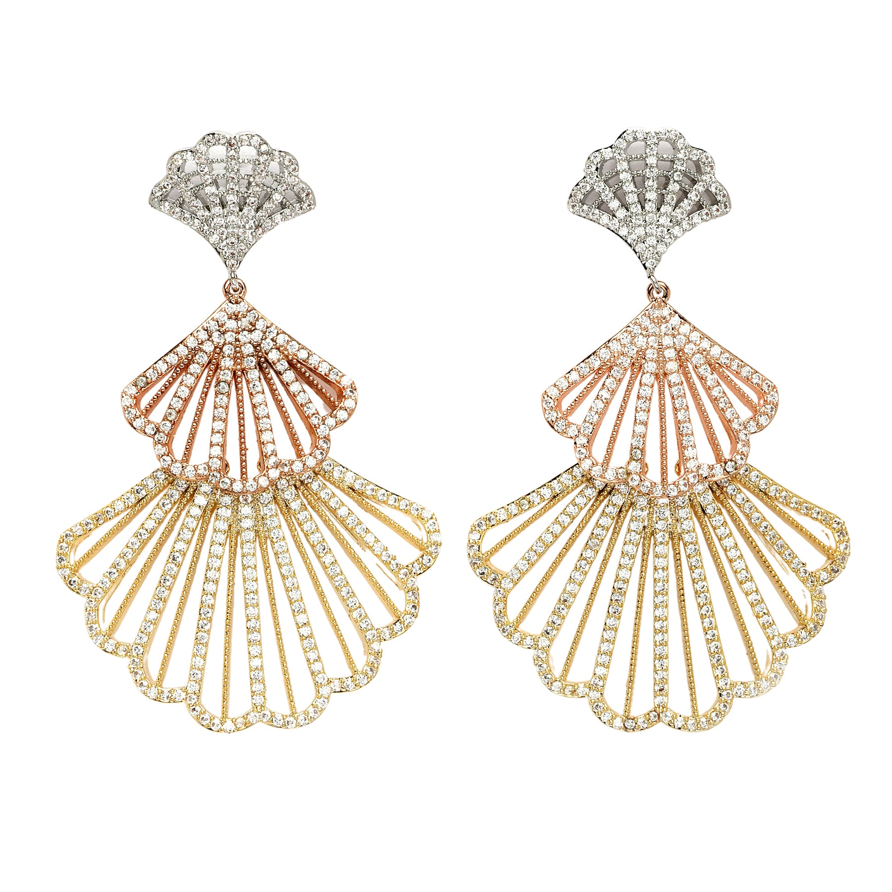 AGP PARIS Womens Diva Shell Shaped Drop Earrings
