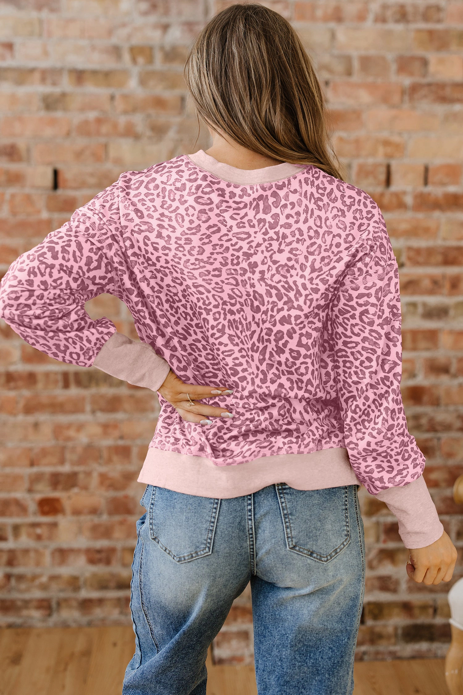 Threaded Pear Women's Wrenlee Print Patchwork Sweatshirt