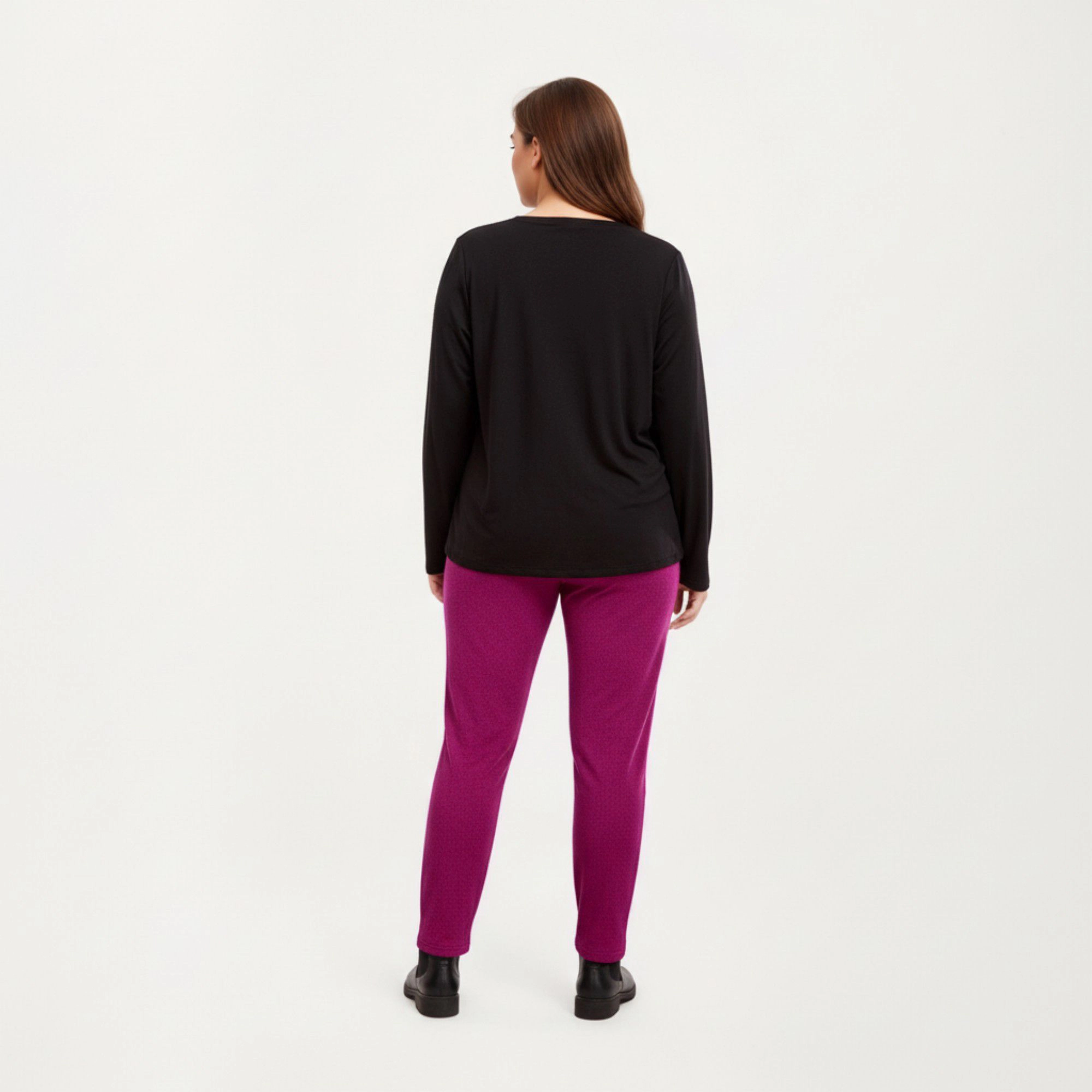 Anna-Kaci Women's 2-Piece Long Sleeve Knit Top Contrast Pocket and Soft Stretch Pajama Pants Relaxed Tapered Fit