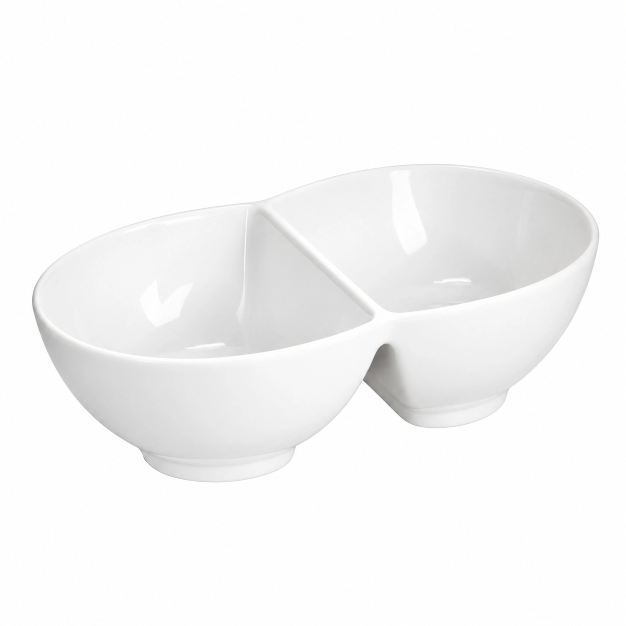 WZK Set of 2 Ceramic Chip Dip Bowls Divided Serving Platter