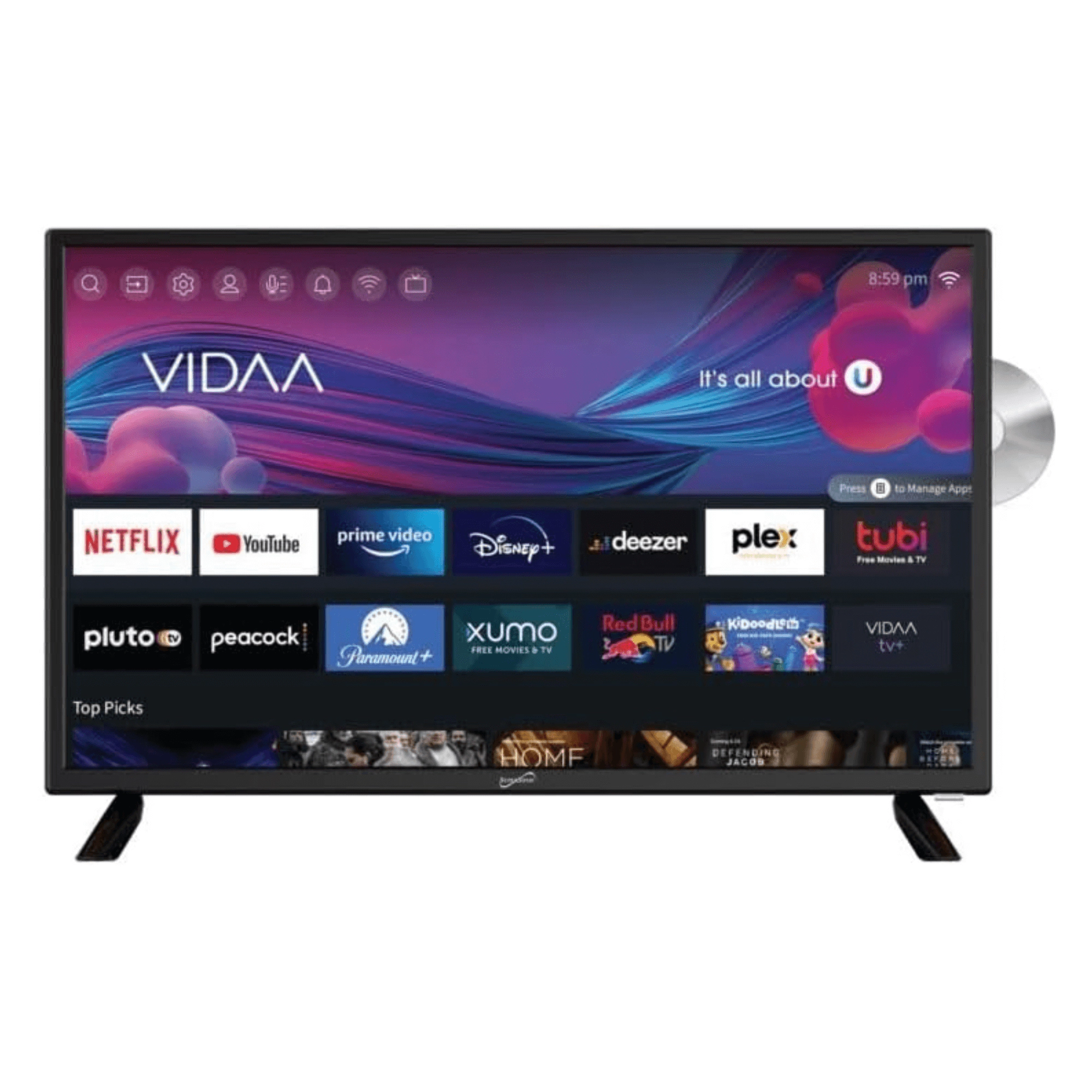 Supersonic Smart 24-inch VDAA DLED TV with DVD Player