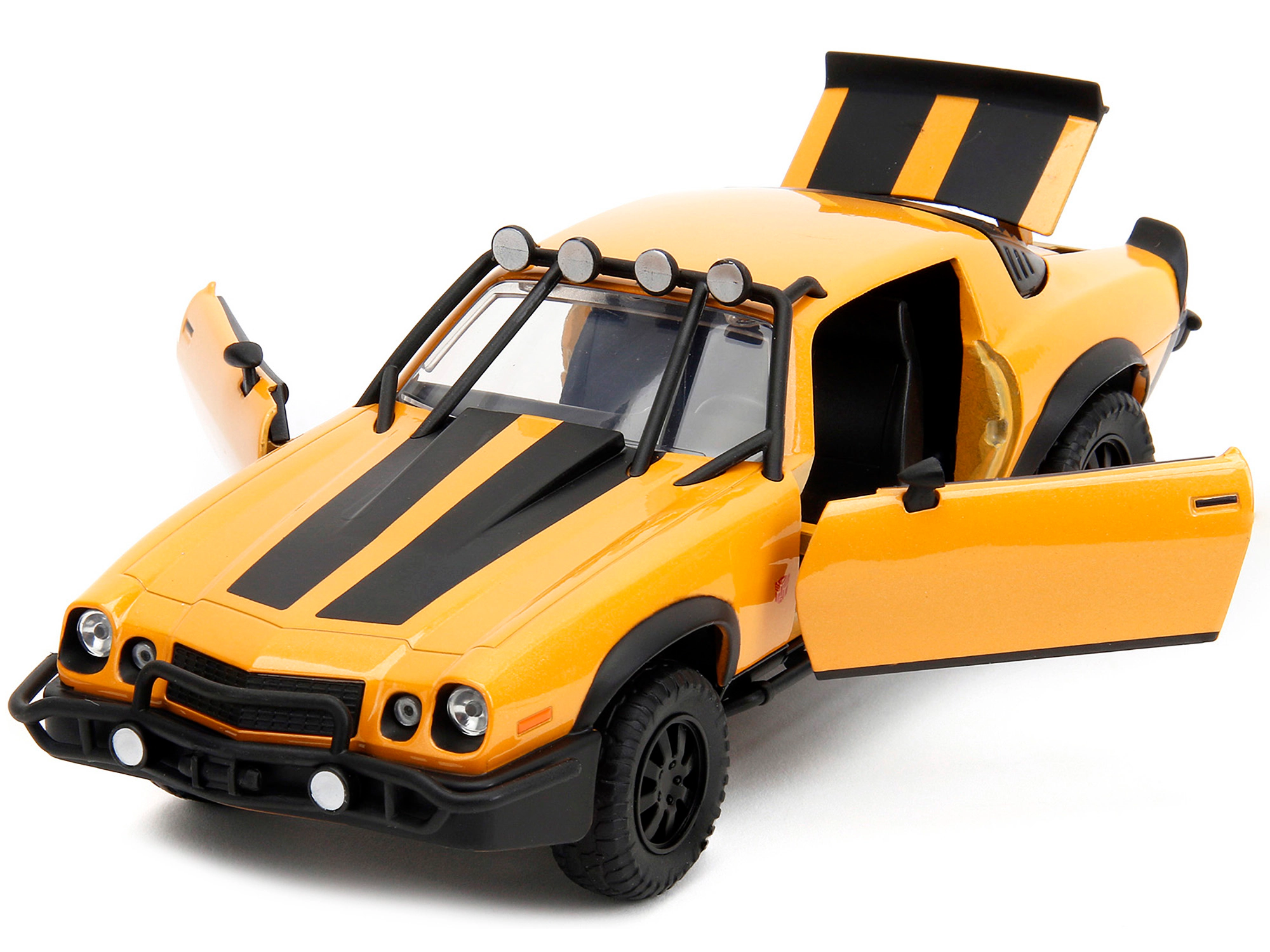 Jada Collectible 1977 Chevrolet Camaro Off-Road Version "Bumblebee" Yellow Metallic With Black Stripes And Transformers