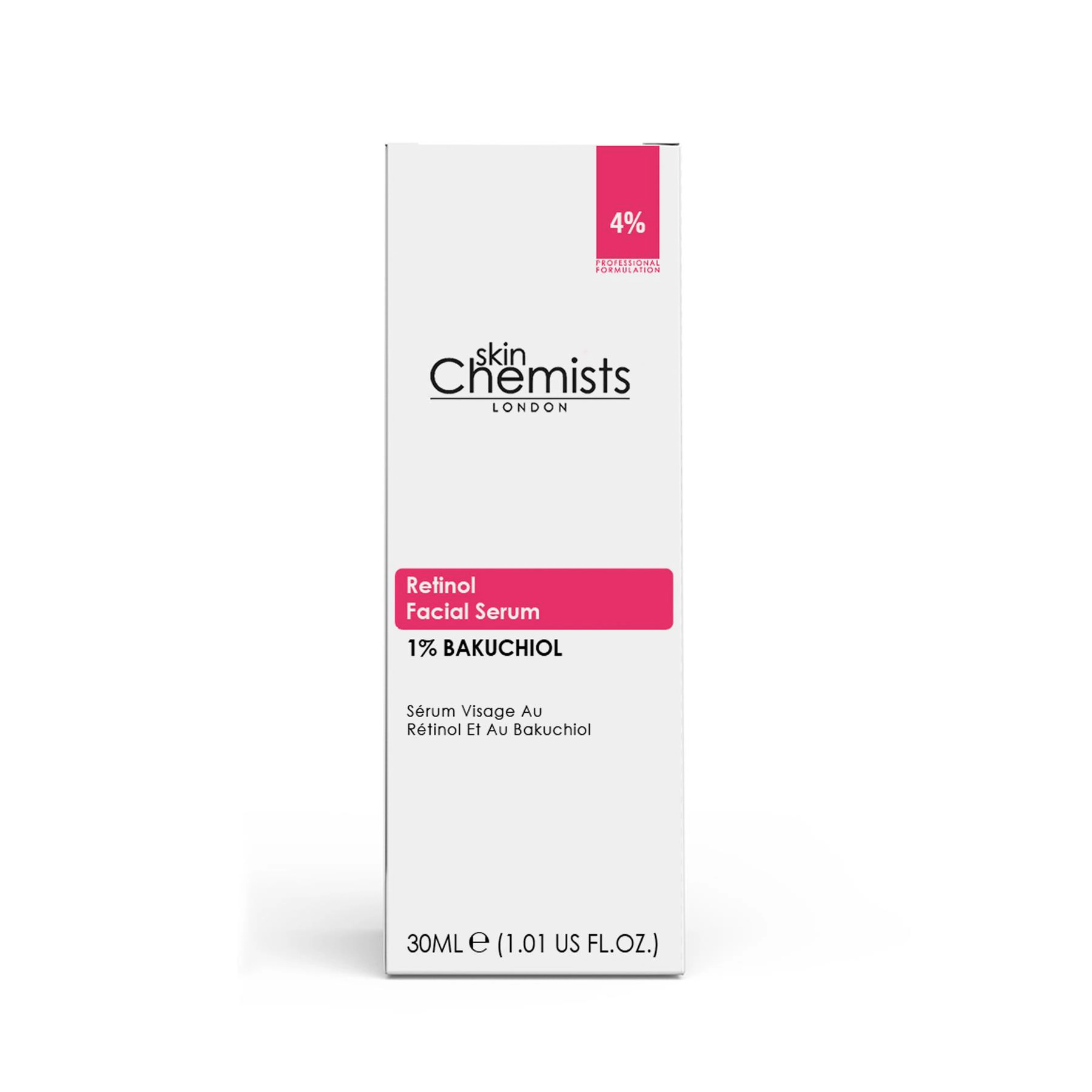 skinChemists Retinol Bakuchiol Anti-Aging Facial Serum 30ml - Targets Fine Lines, Wrinkles & Loss of Firmness