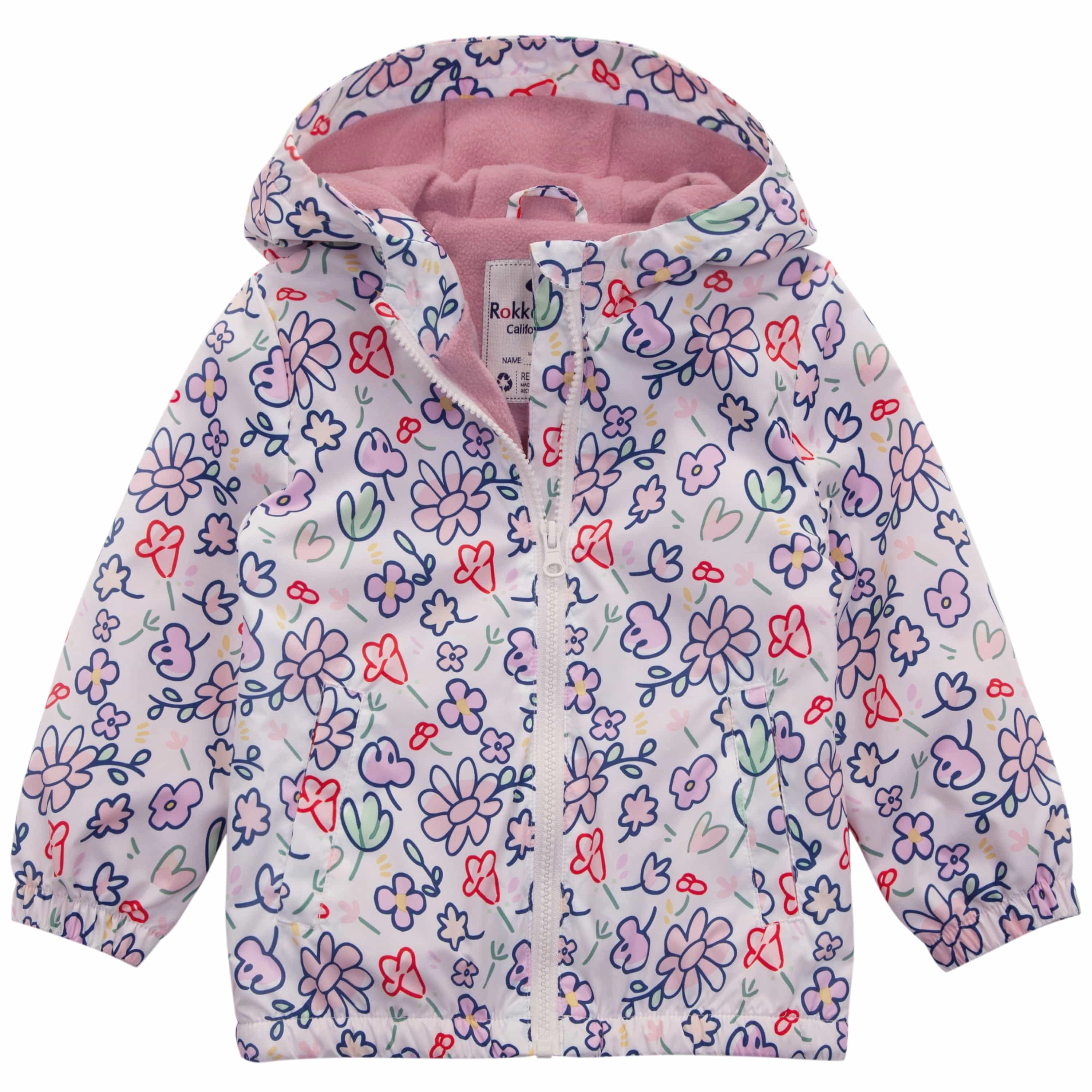 Rokka&Rolla Toddler Girls Fleece-Lined Lightweight Jacket