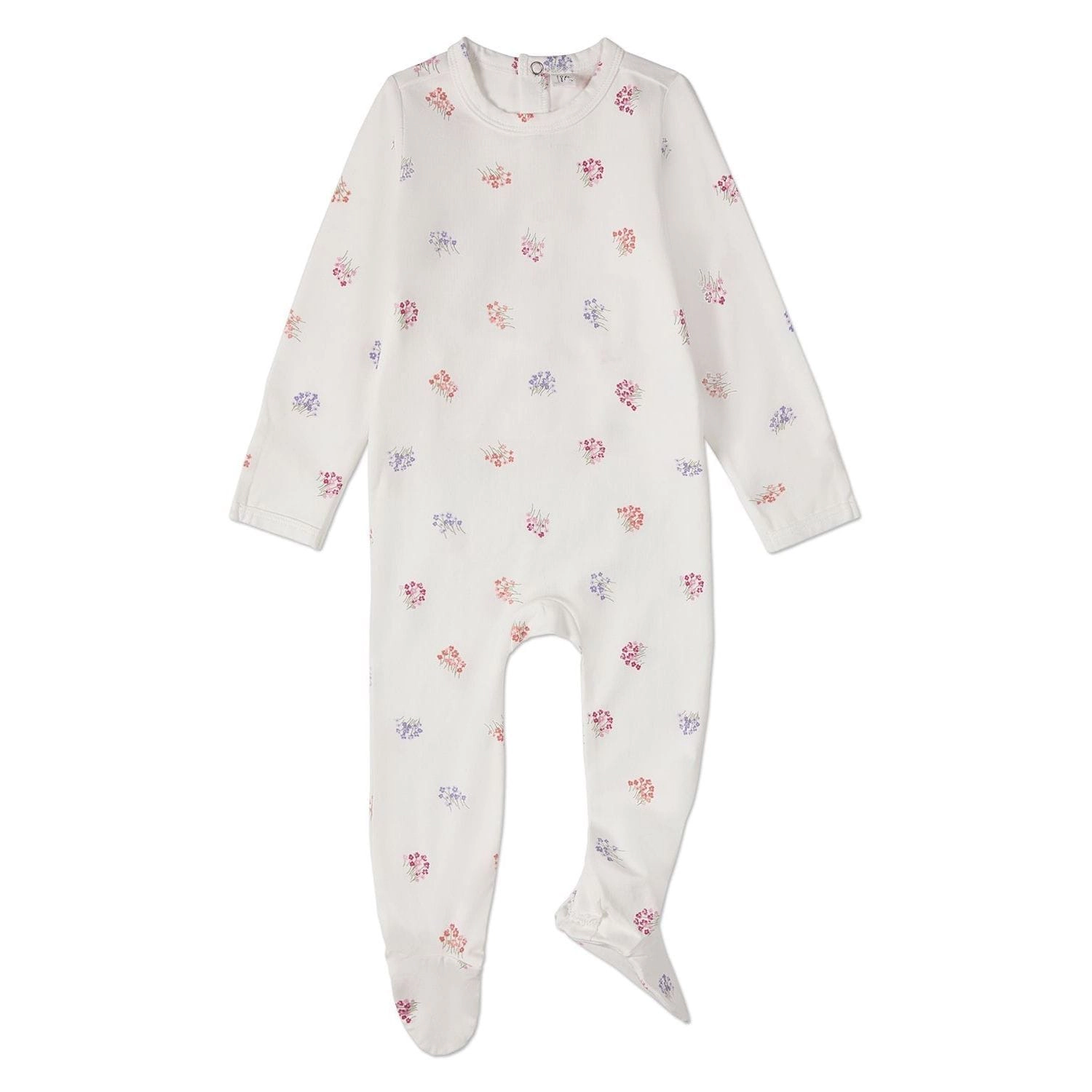 MeMoi Baby and Toddler Girls "Little Arrangements" Floral Print Cotton Rich Footie
