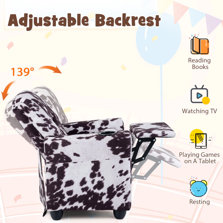 Hivvago Kids Recliner Chair Push Back Toddler Reclining Armchair With Cup Holder