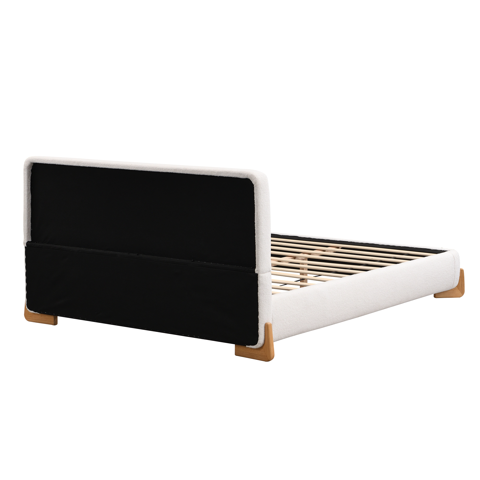 Flynama Full Boucle Upholstered Bed, Luxurious Comfortable Bedroom Centerpiece, White
