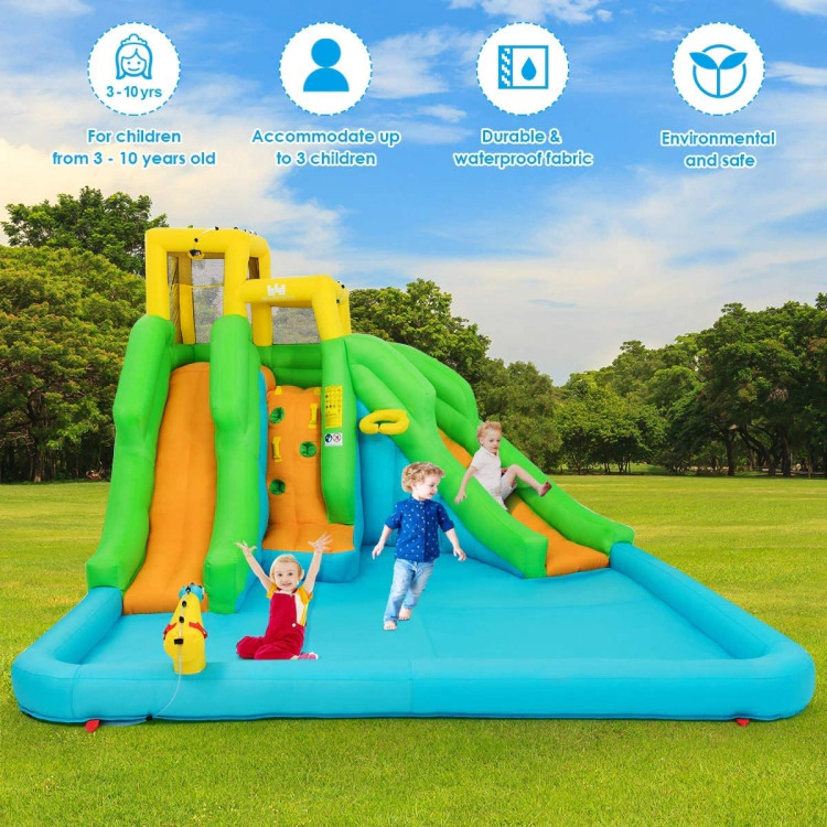 Hivvago Inflatable Water Park Bounce House with Climbing Wall without Blower