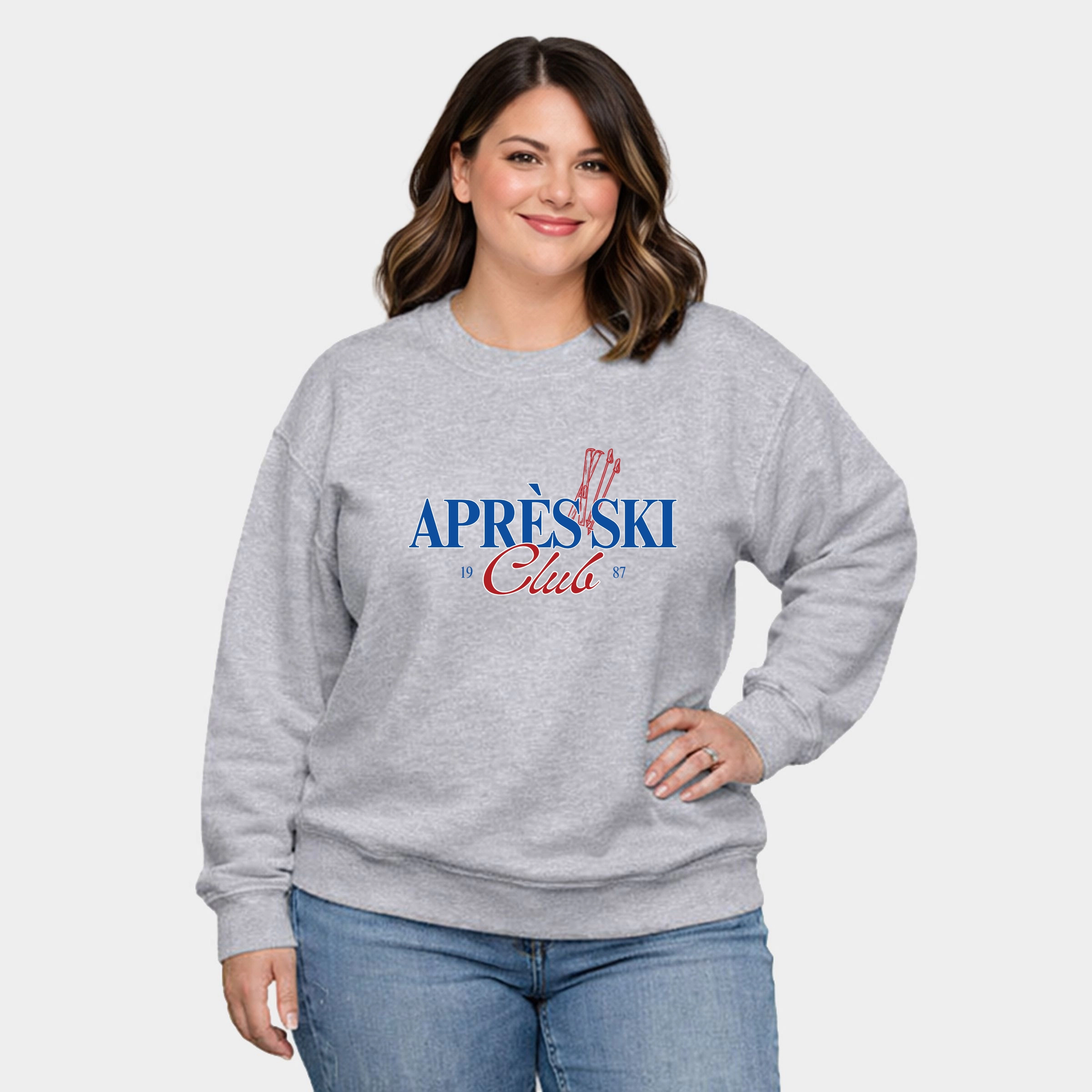 Simply Sage Market - Women's Plus Sized Graphic Sweatshirt Après Skis and Poles