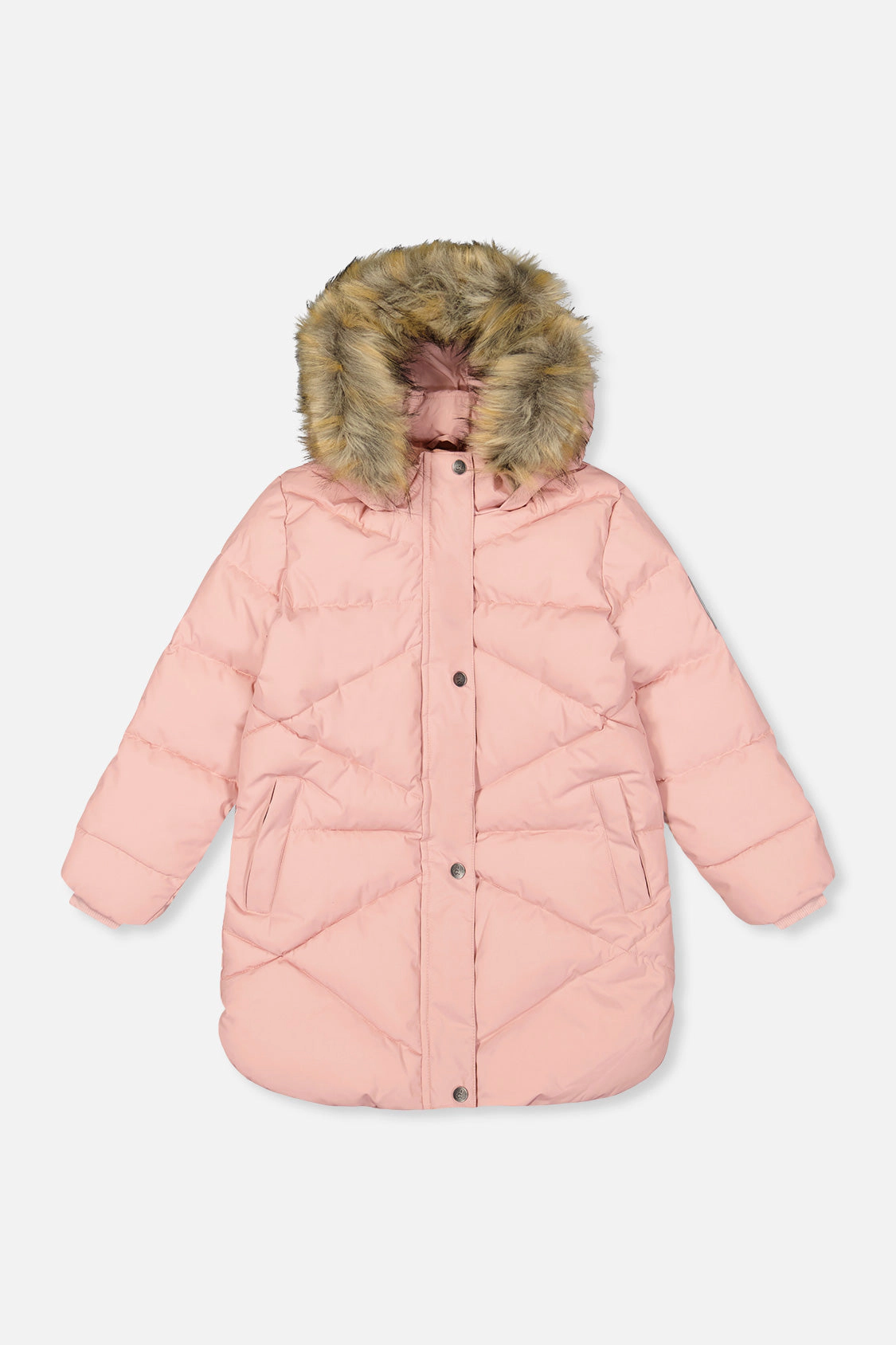 Deux par Deux Girls Diamond Quilted Long Winter Puffer Coat