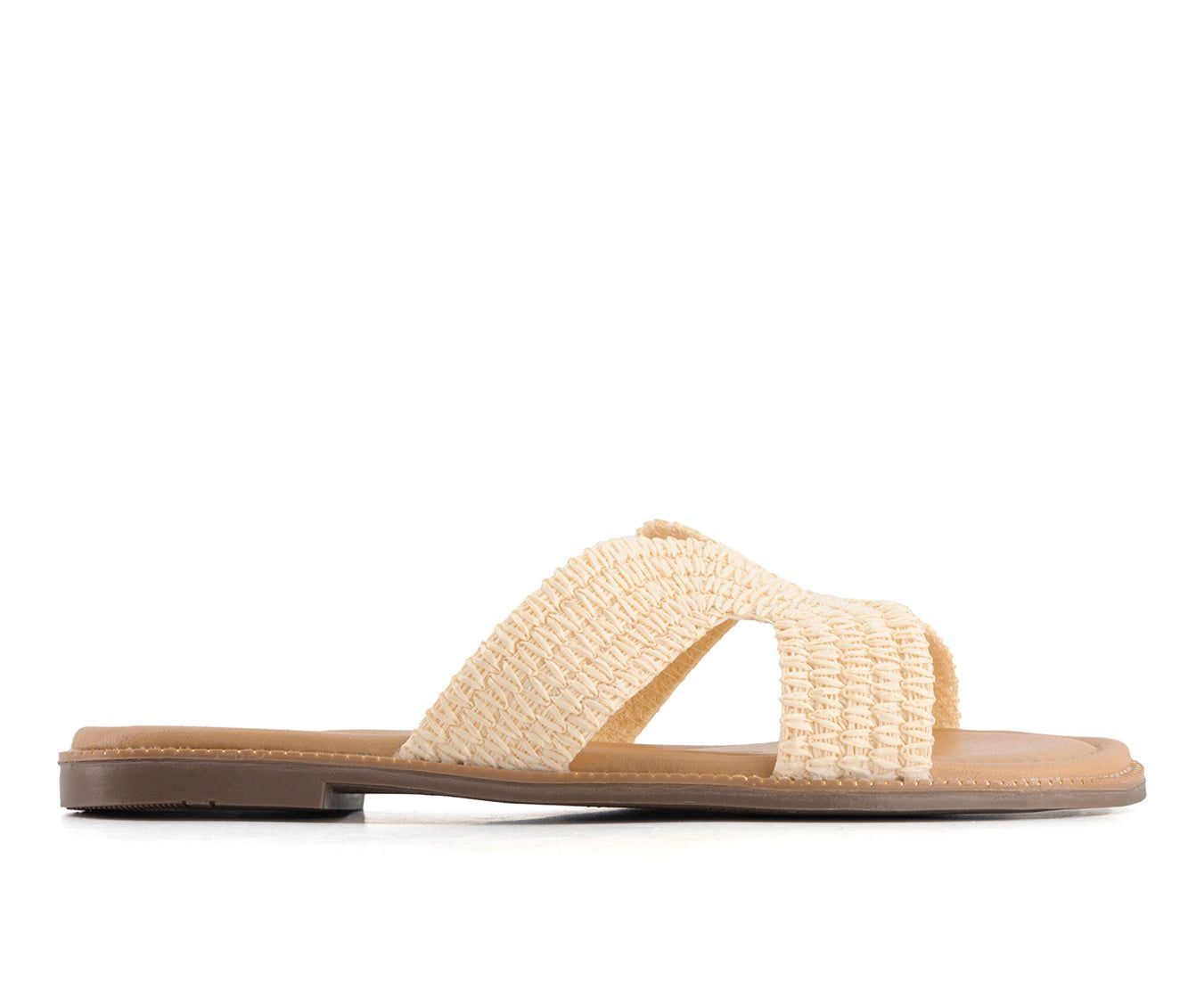 Andrea Womens Flat Slide Sandals With Ultra Comfort Insole