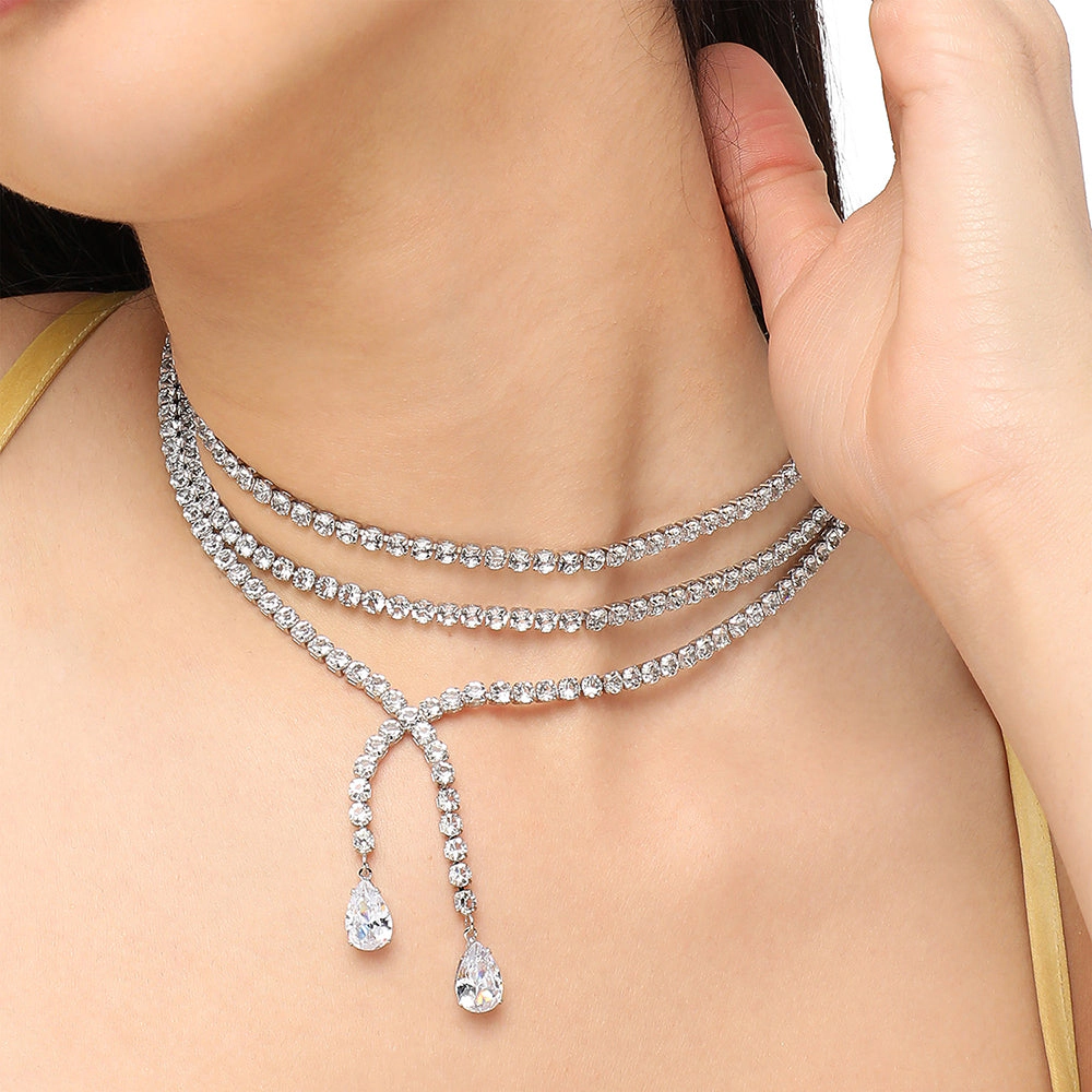 SOHI Women's Bling Multi-Layer Necklace