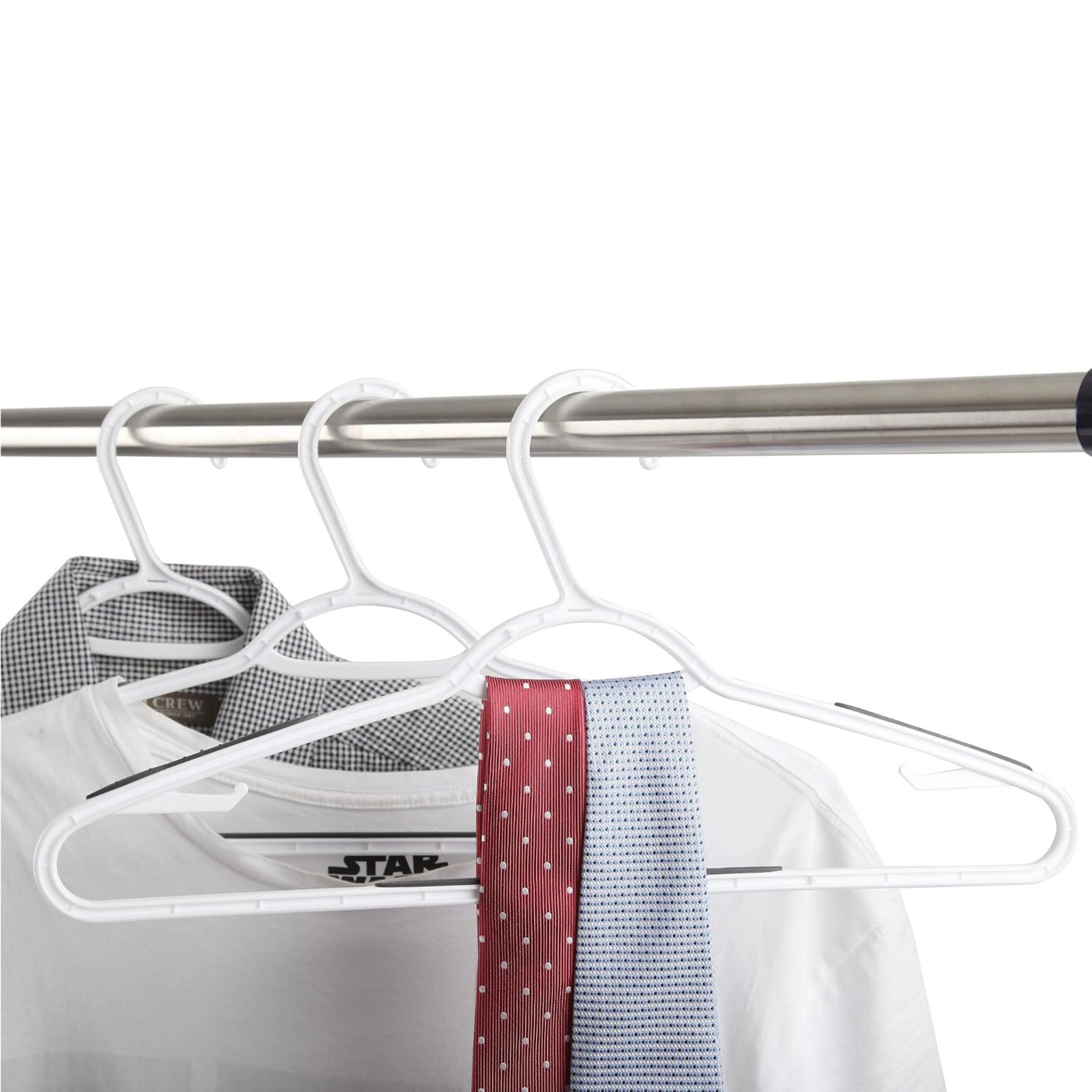 Stock Preferred Pack of 50 Plastic Clothes Hangers with Non Slip Pads Space Saving Design