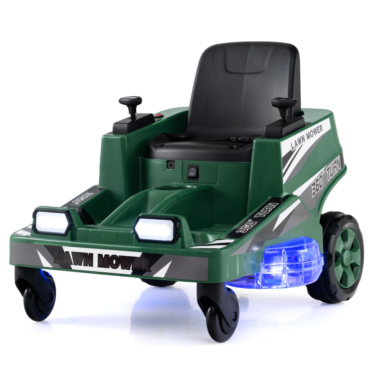 Hivvago 12V Ride on Lawn Mower for Kids with Dual Control Sticks and LED Lights